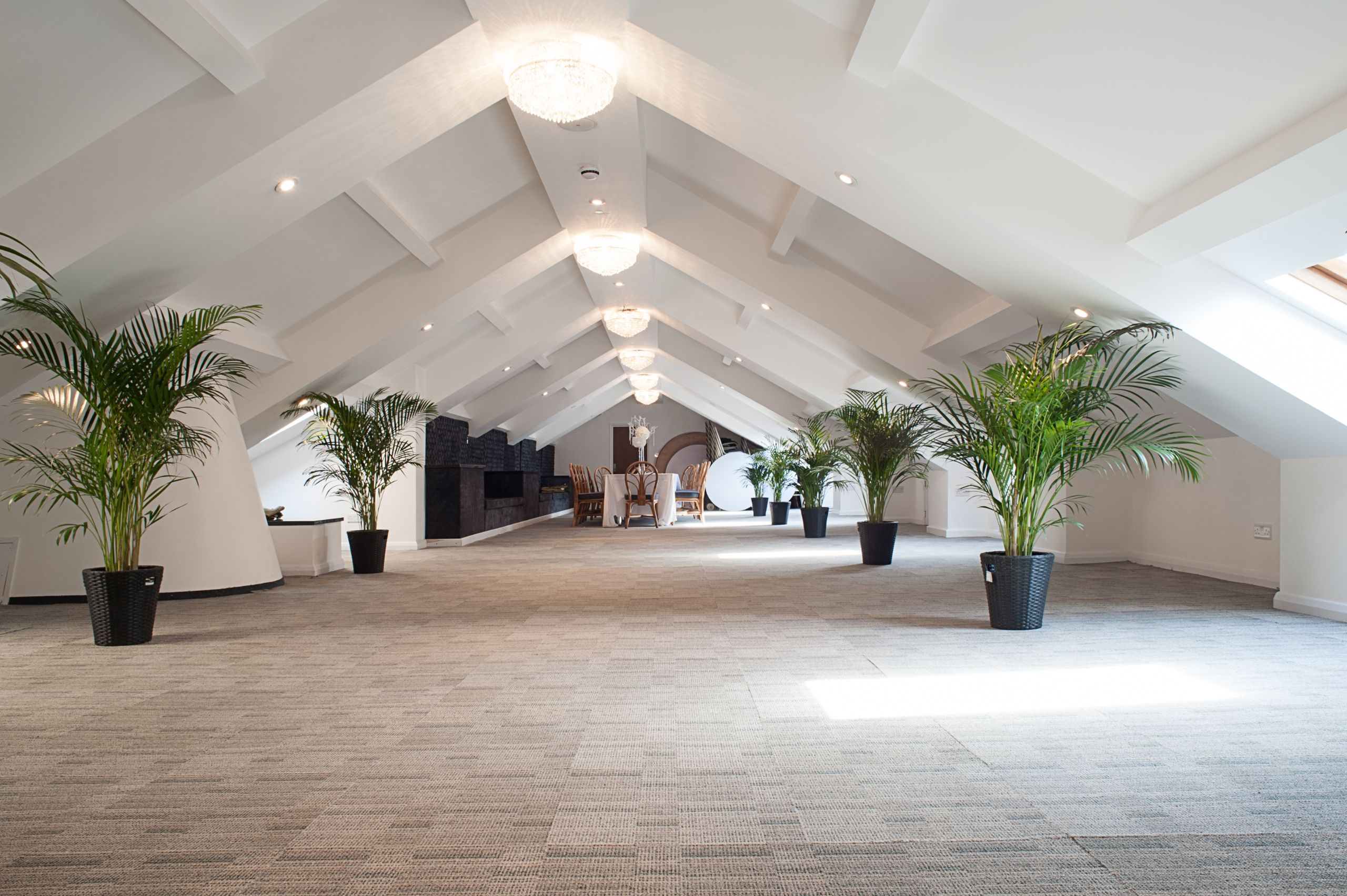 Main Hall in The Atrium London, spacious venue with vaulted ceiling for events.