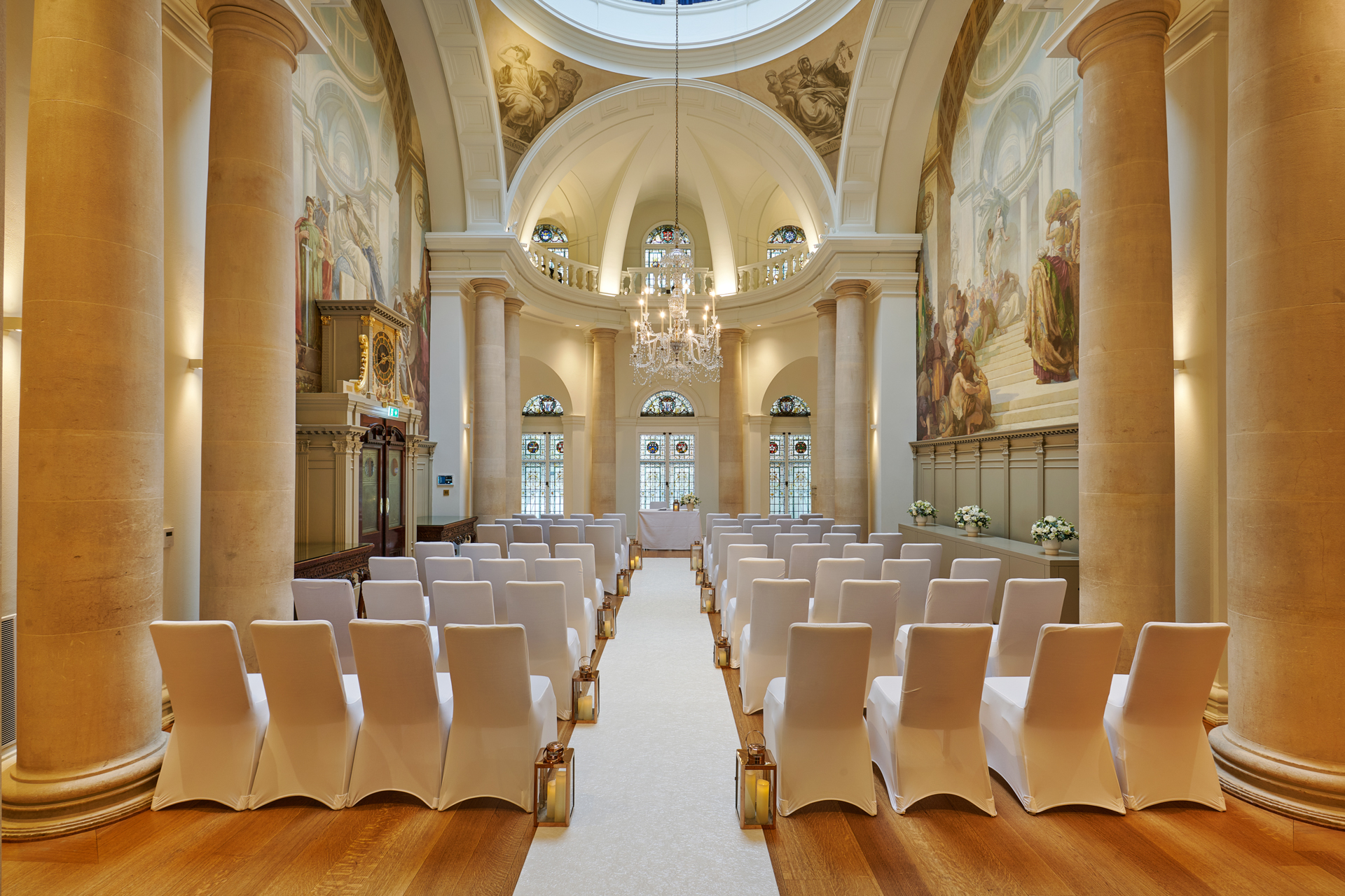 Elegant Main Reception Room at One Moorgate Place, ideal for weddings and formal events.