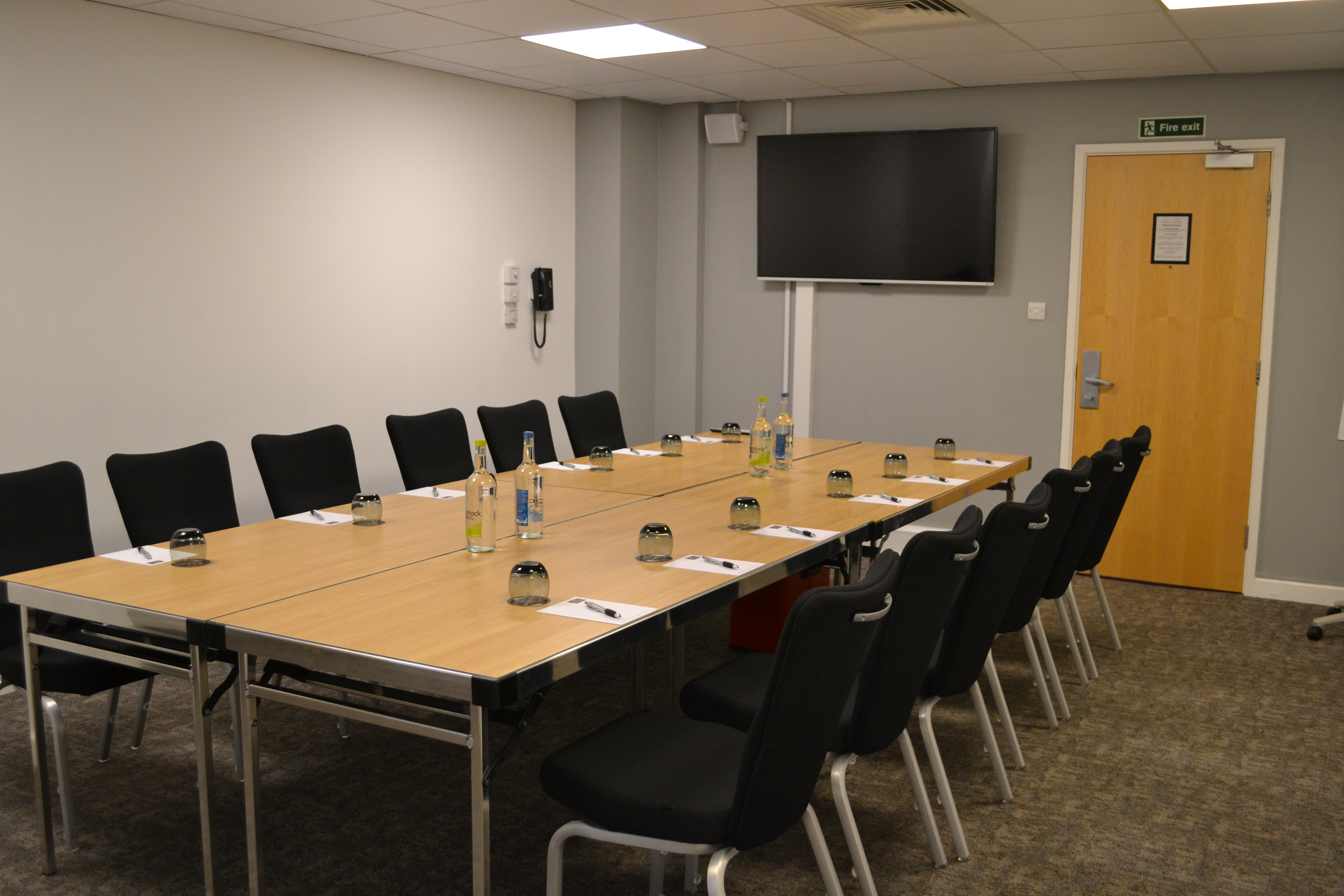 Meeting room in Manchester Conference Centre, equipped for professional gatherings and presentations.