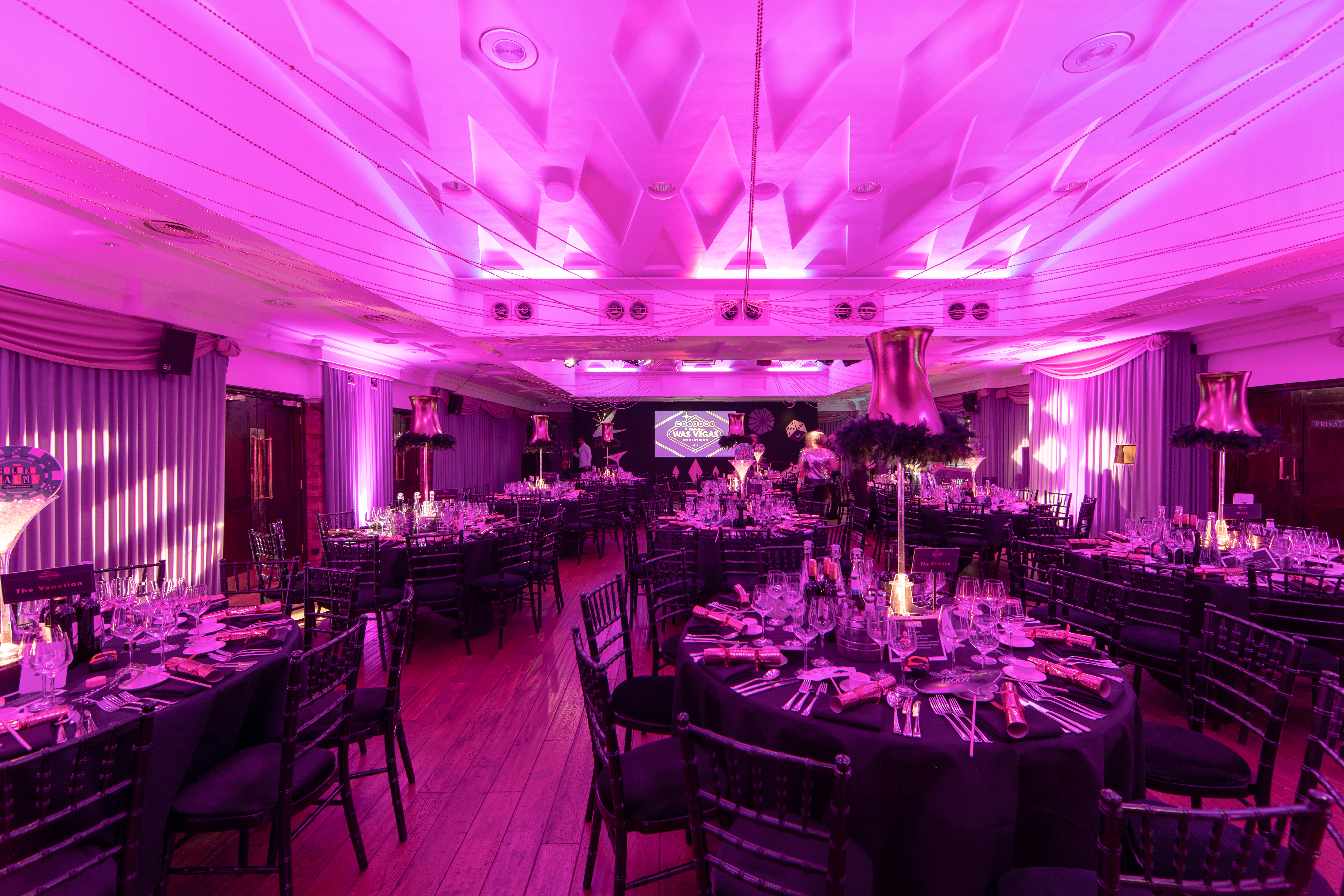 Elegant banquet hall at The Queen Charlotte, perfect for upscale galas and corporate events.