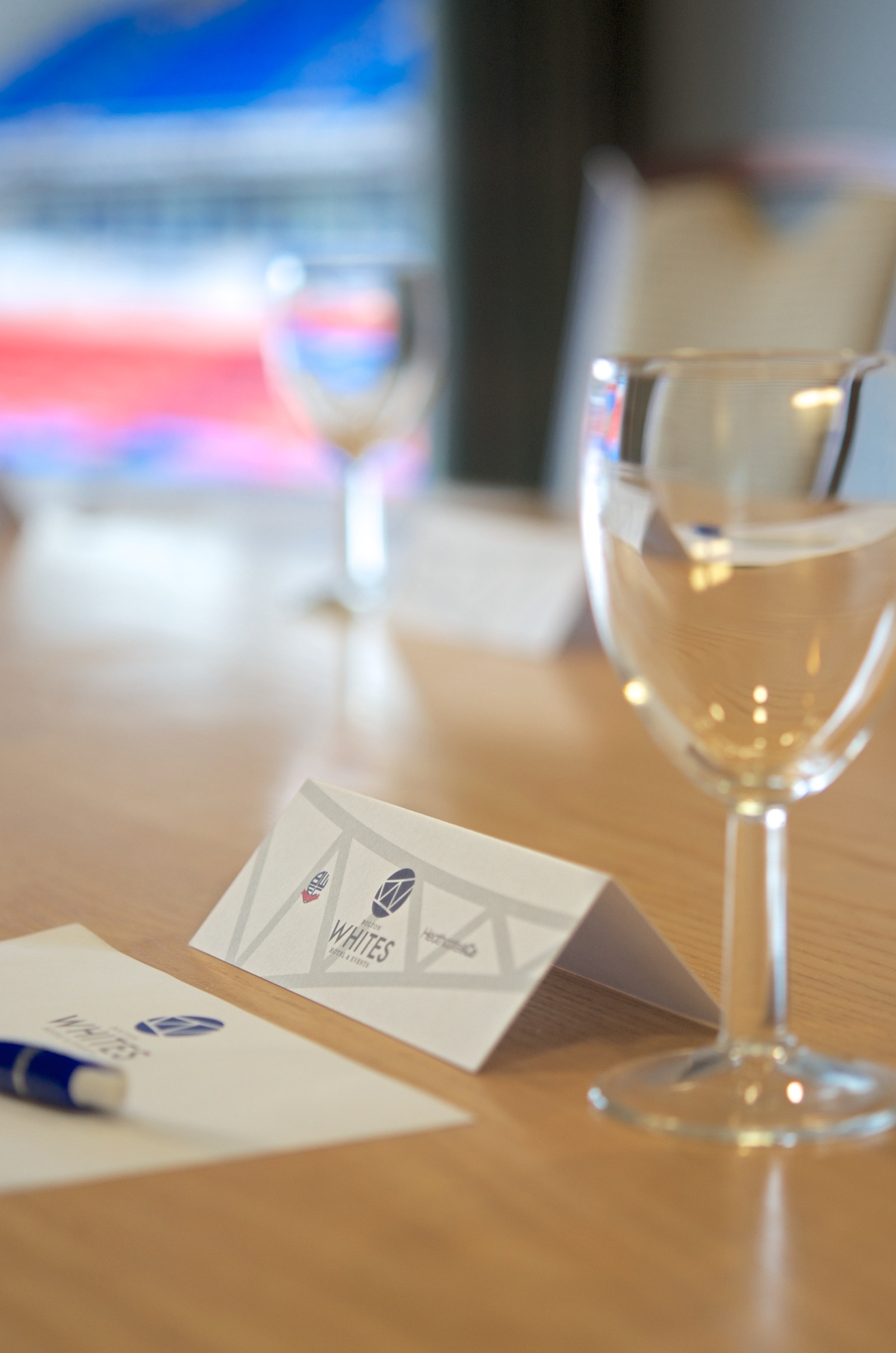 Roy Hartle Suite meeting setup with elegant place cards for professional events.