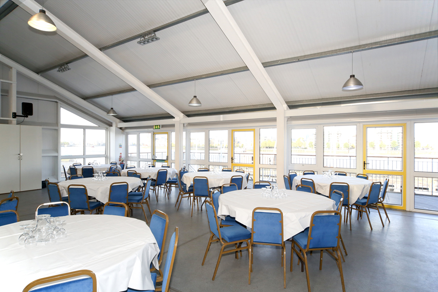 Sir William Boreman Hall with round tables, ideal for banquets and meetings.