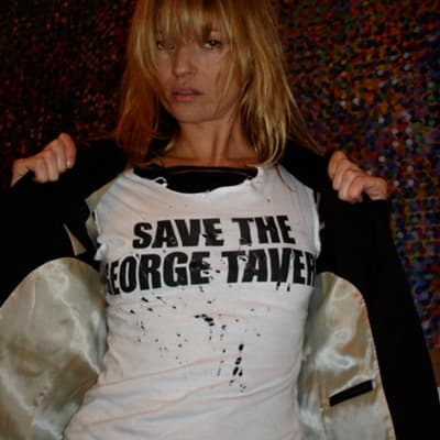 Influencer at The George Tavern for charity event promotion and venue brand awareness.