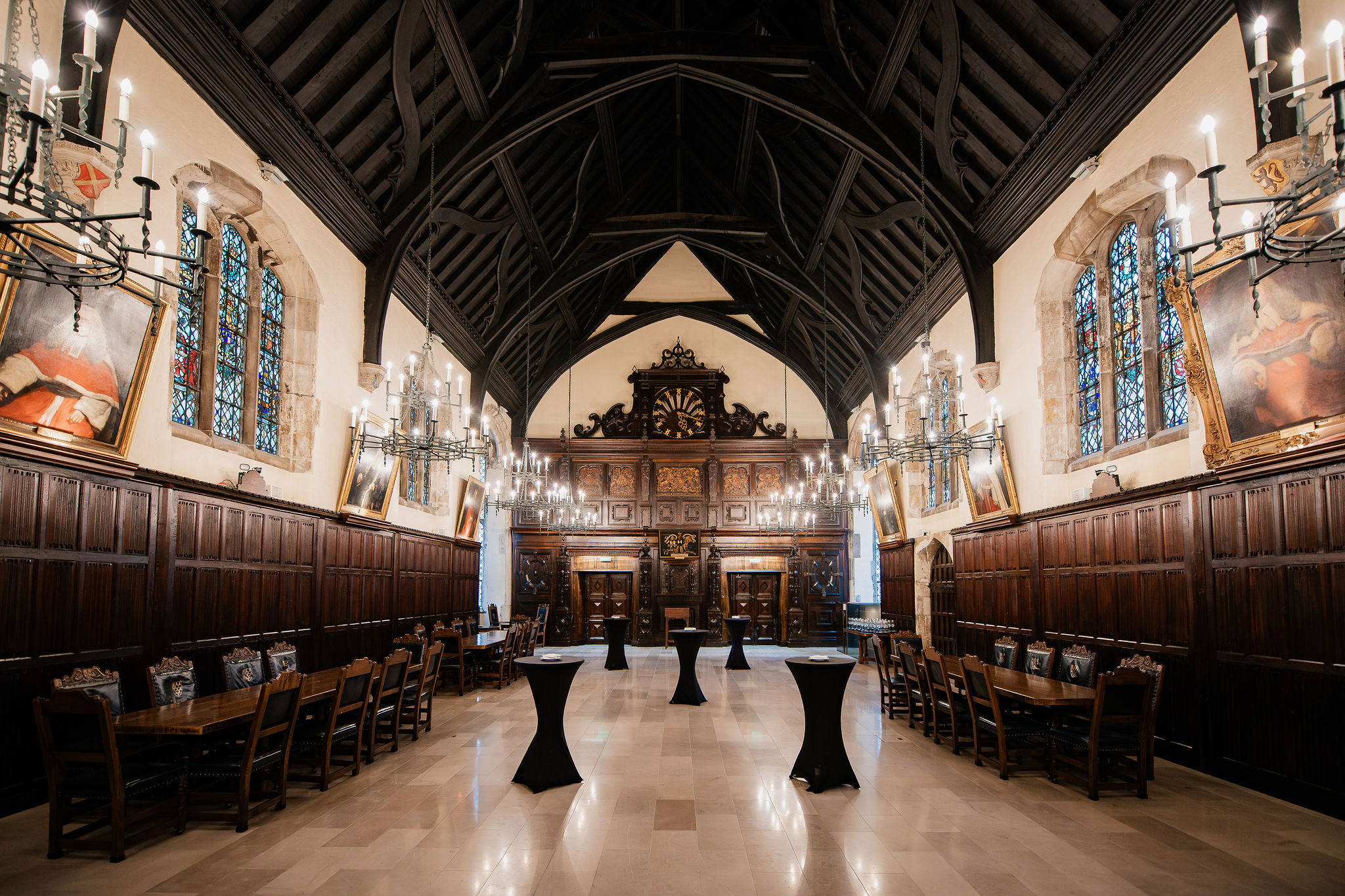 Old Hall at Lincoln's Inn: elegant event space with chandeliers for formal gatherings.