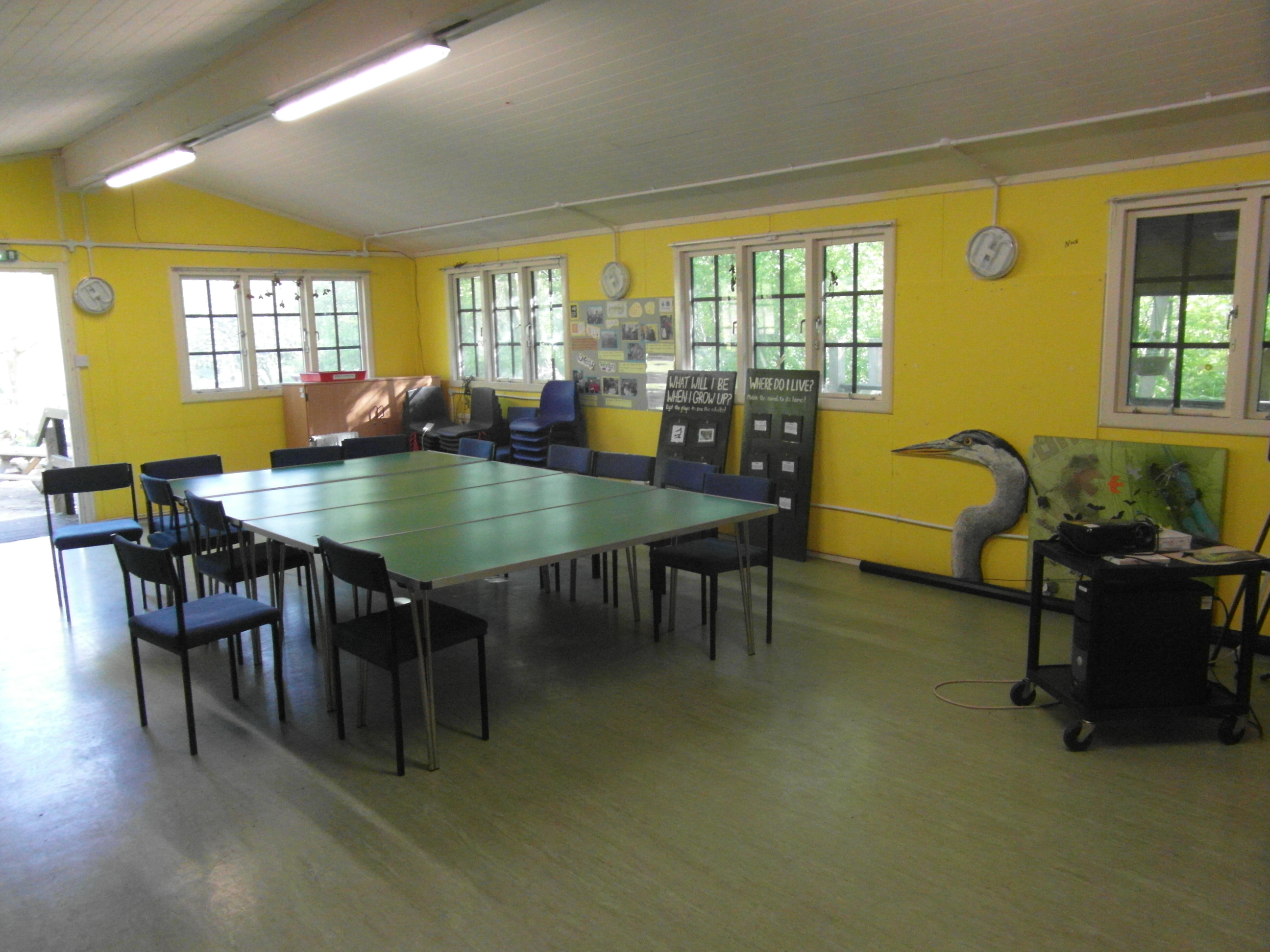 Meeting room with yellow walls, ideal for workshops and brainstorming in London.