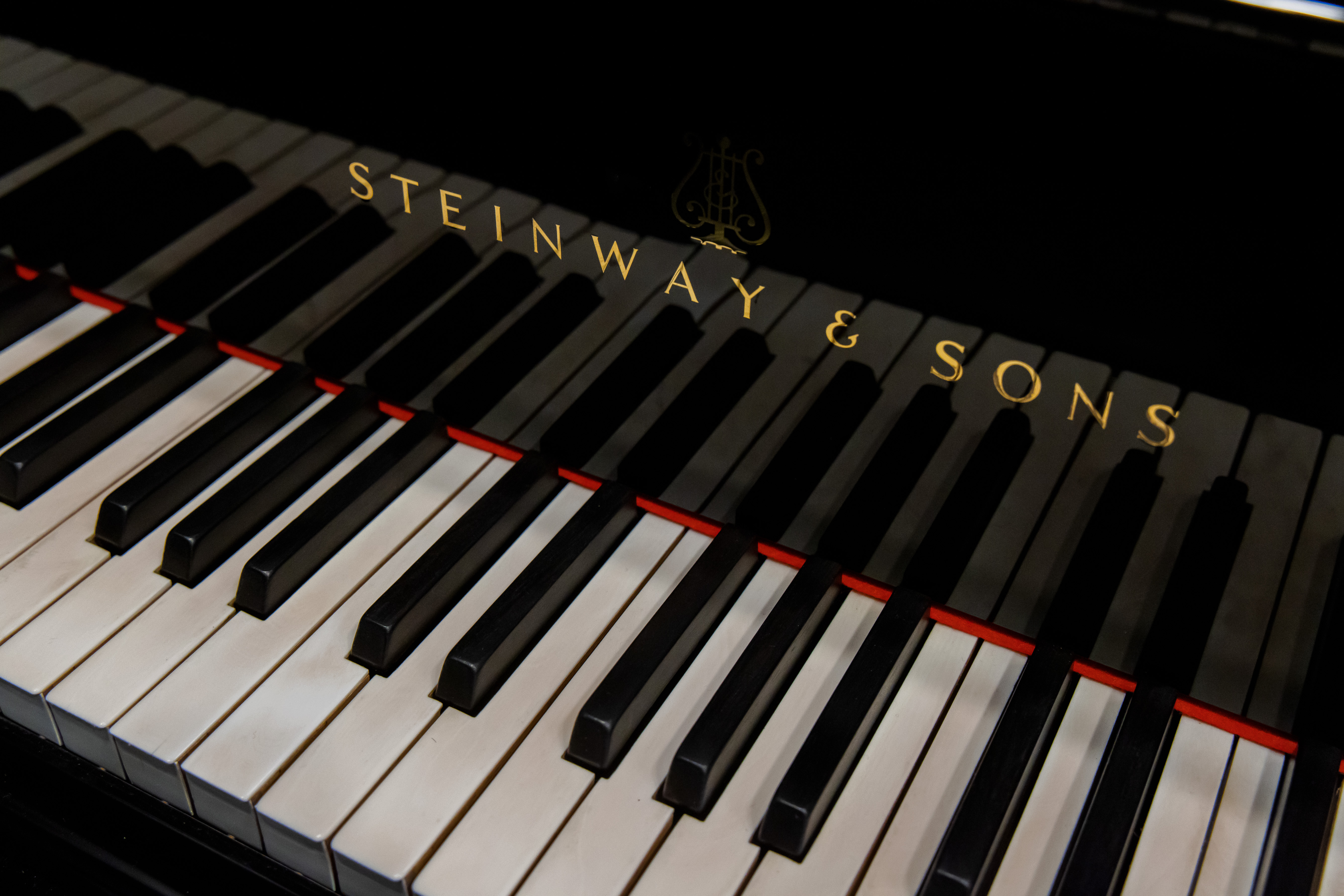 Steinway piano in Aud Jebsen Studio Theatre for upscale events and entertainment.