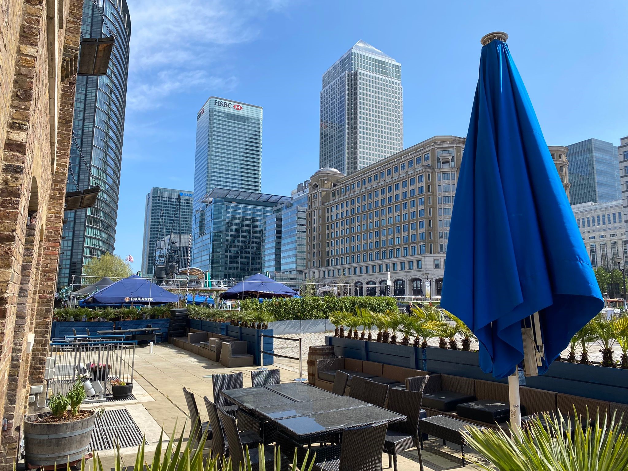 Vibrant outdoor venue at London Museum Docklands for meetings and events.