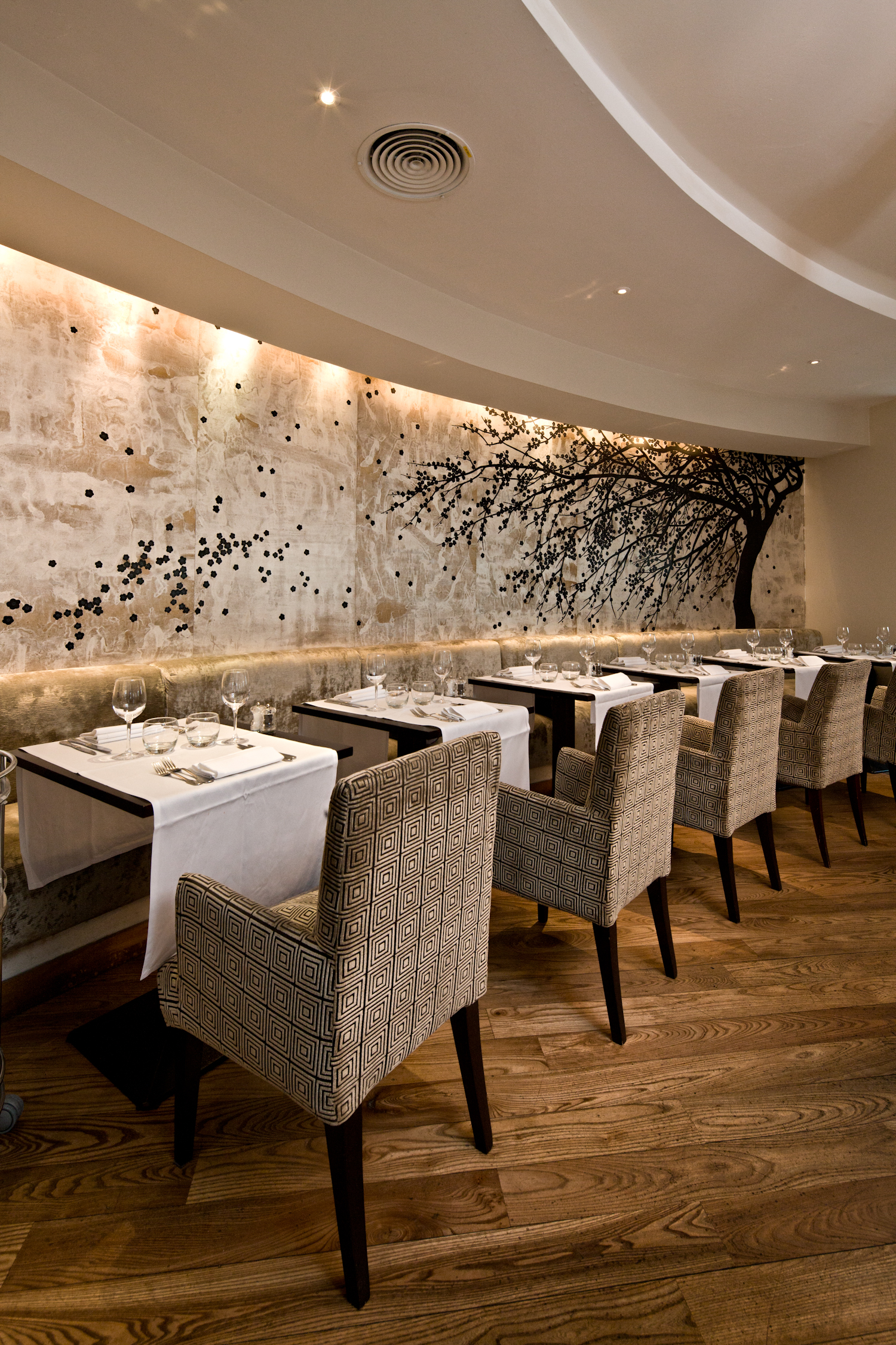 Elegant Blades Room at Hush Mayfair, ideal for upscale events and intimate dinners.