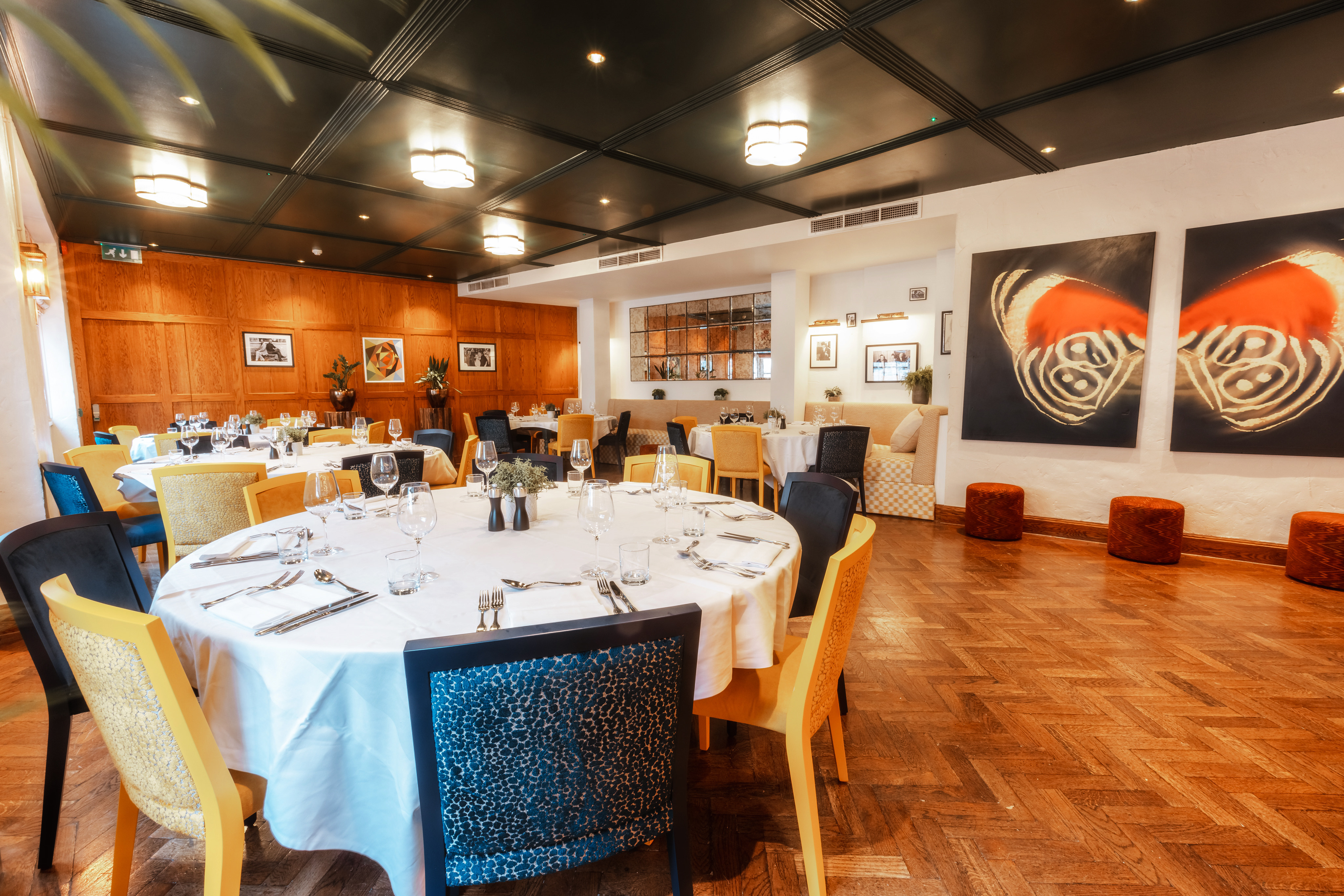 Elegant dining space in The Sir Roger Moore Room, perfect for corporate events and gatherings.