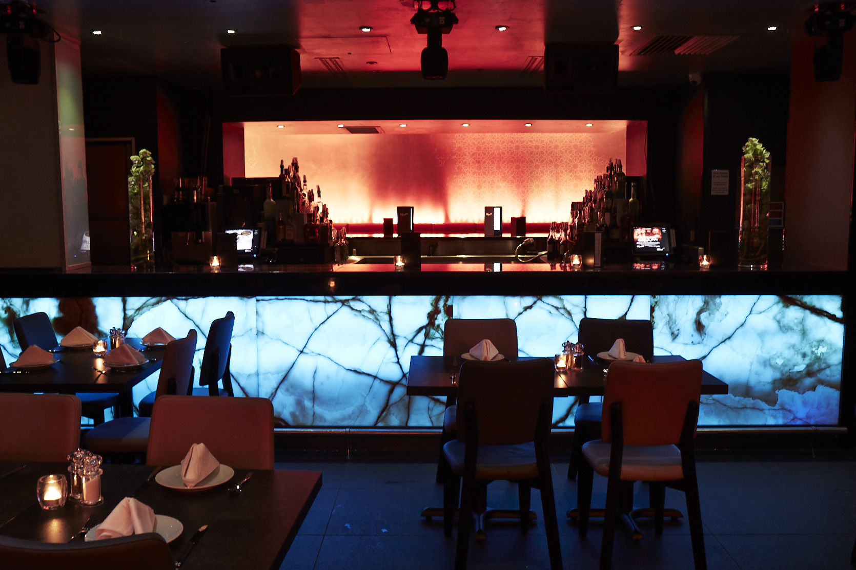 Elegant venue with stylish bar, perfect for upscale events and gatherings.
