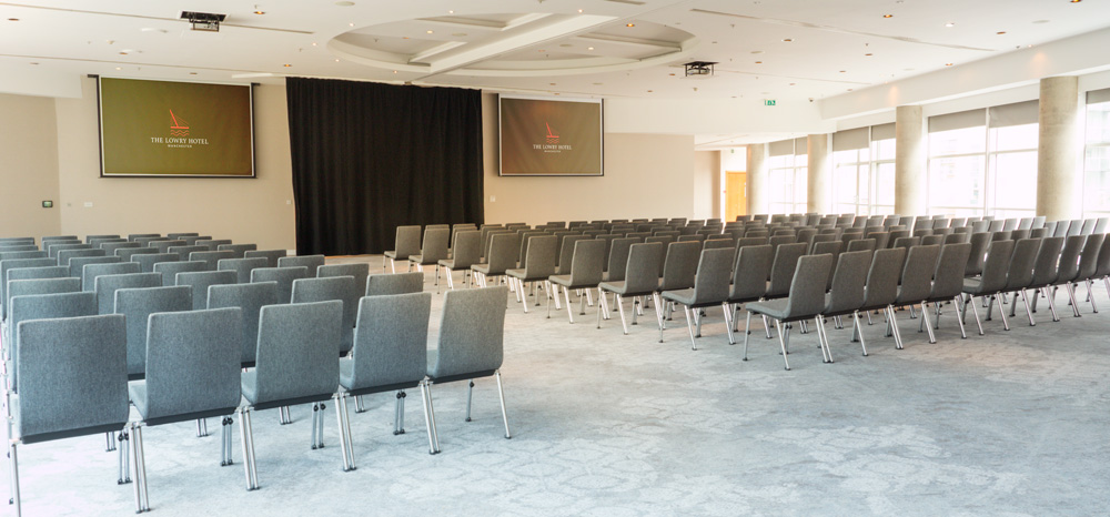Grand Ballroom at The Lowry Hotel, organized for a professional conference presentation.