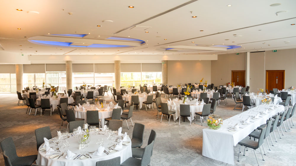 Grand Ballroom at The Lowry Hotel, elegant venue for conferences and formal events.