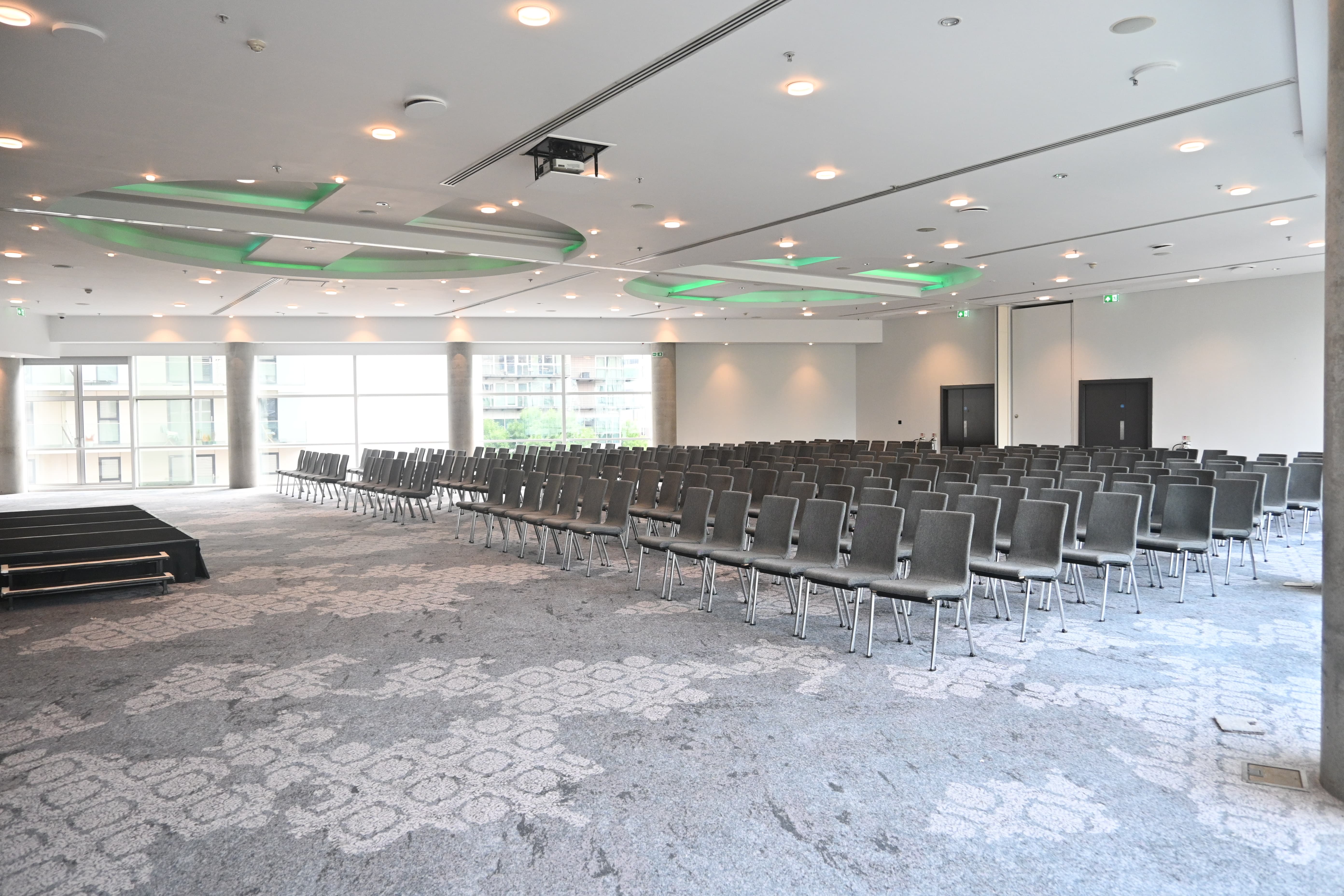 The Lowry Hotel Grand Ballroom: theater-style breakout room for corporate presentations and seminars.