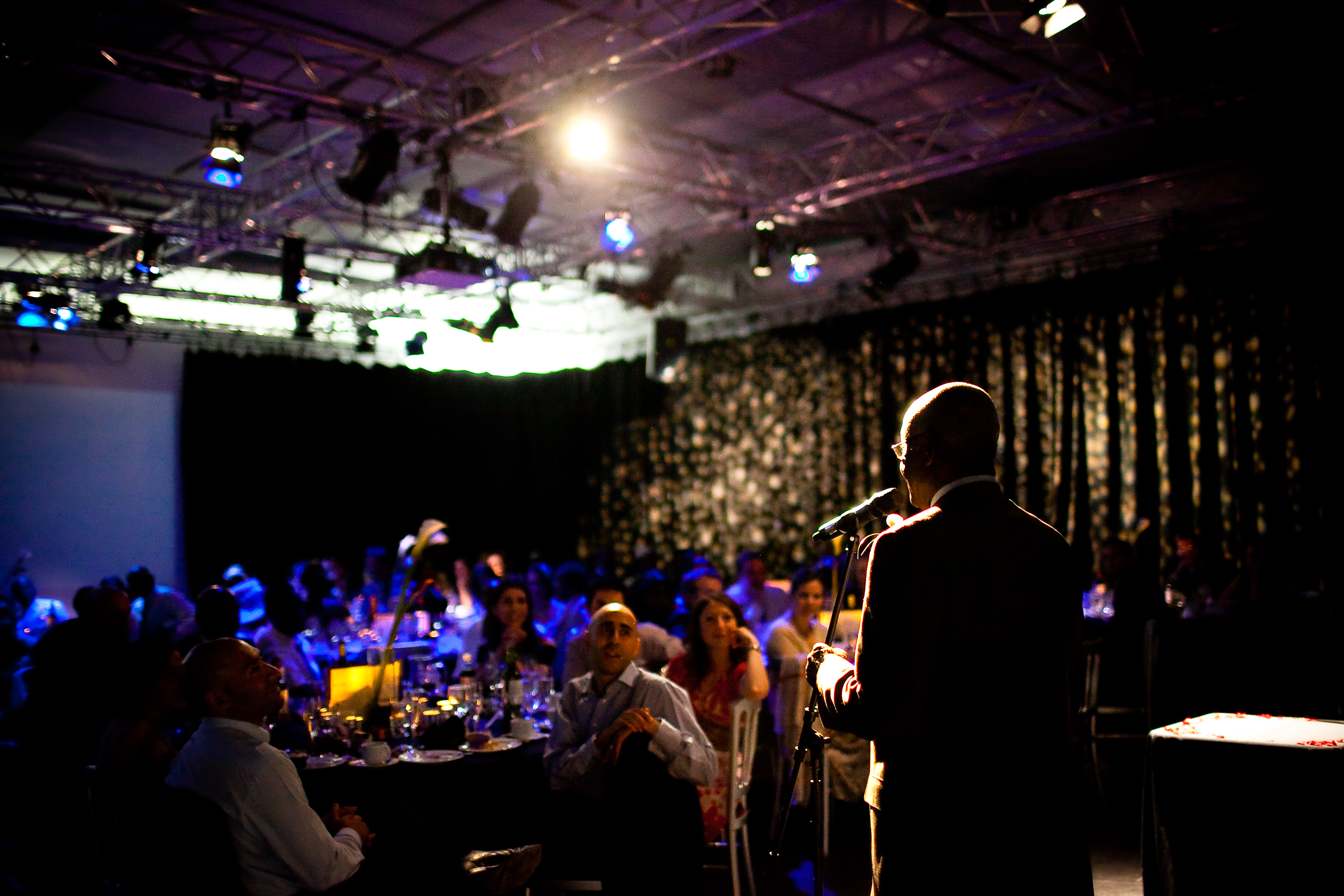 Dynamic event at The Studio in Rich Mix with speaker engaging audience, ideal for networking.