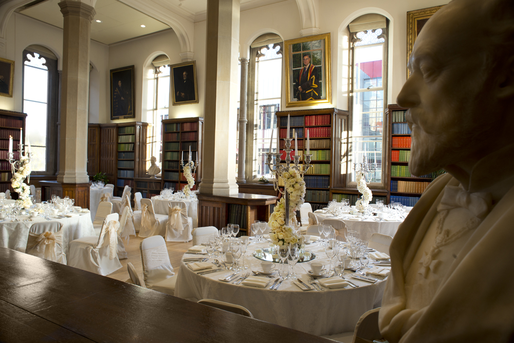 Elegant banquet hall at Christie's Bistro, perfect for corporate events and formal celebrations.