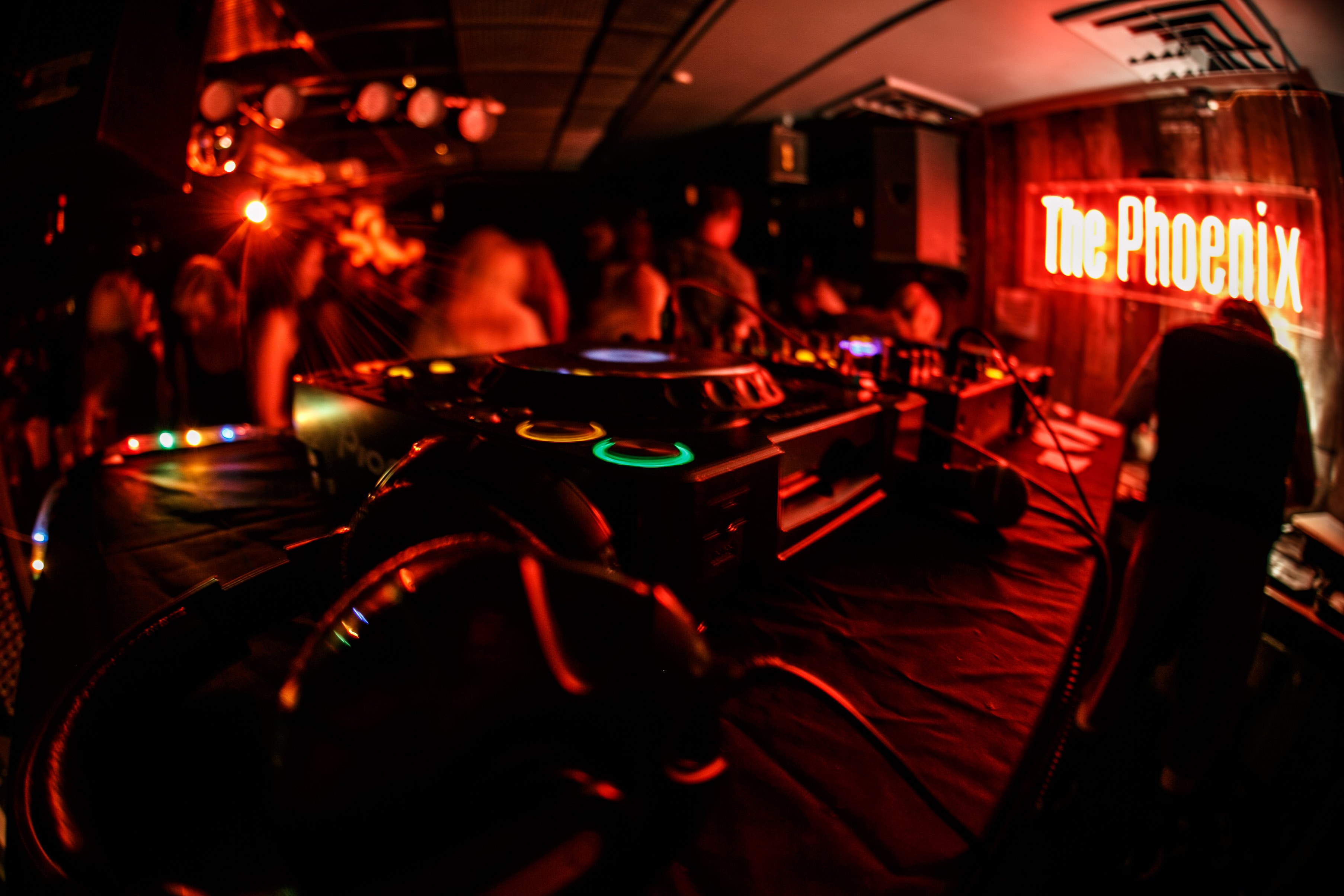 Vibrant DJ setup at The Phoenix, Cavendish Square for dynamic nightlife events.