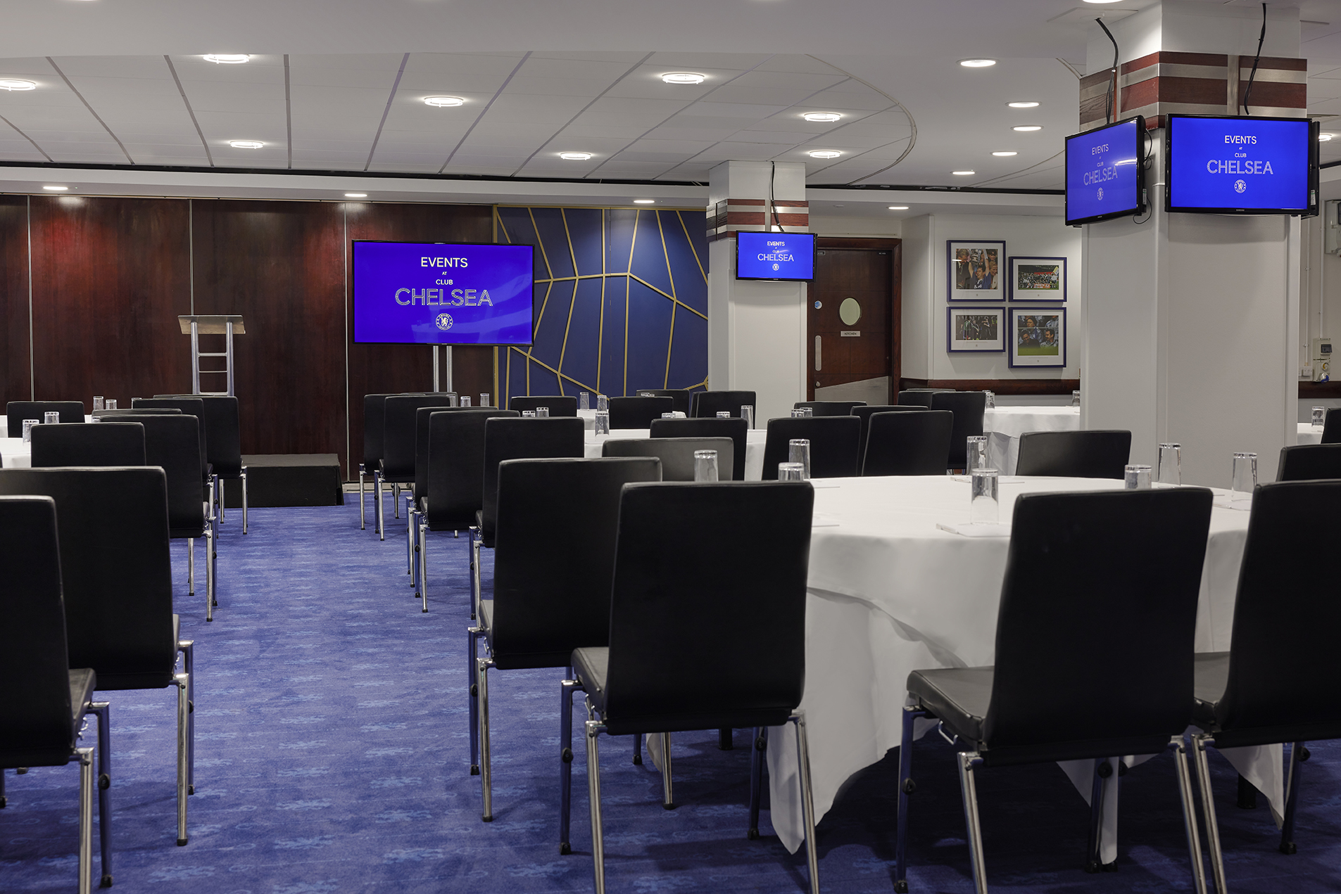 Tambling Suite at Chelsea FC: modern meeting space for corporate events and conferences.