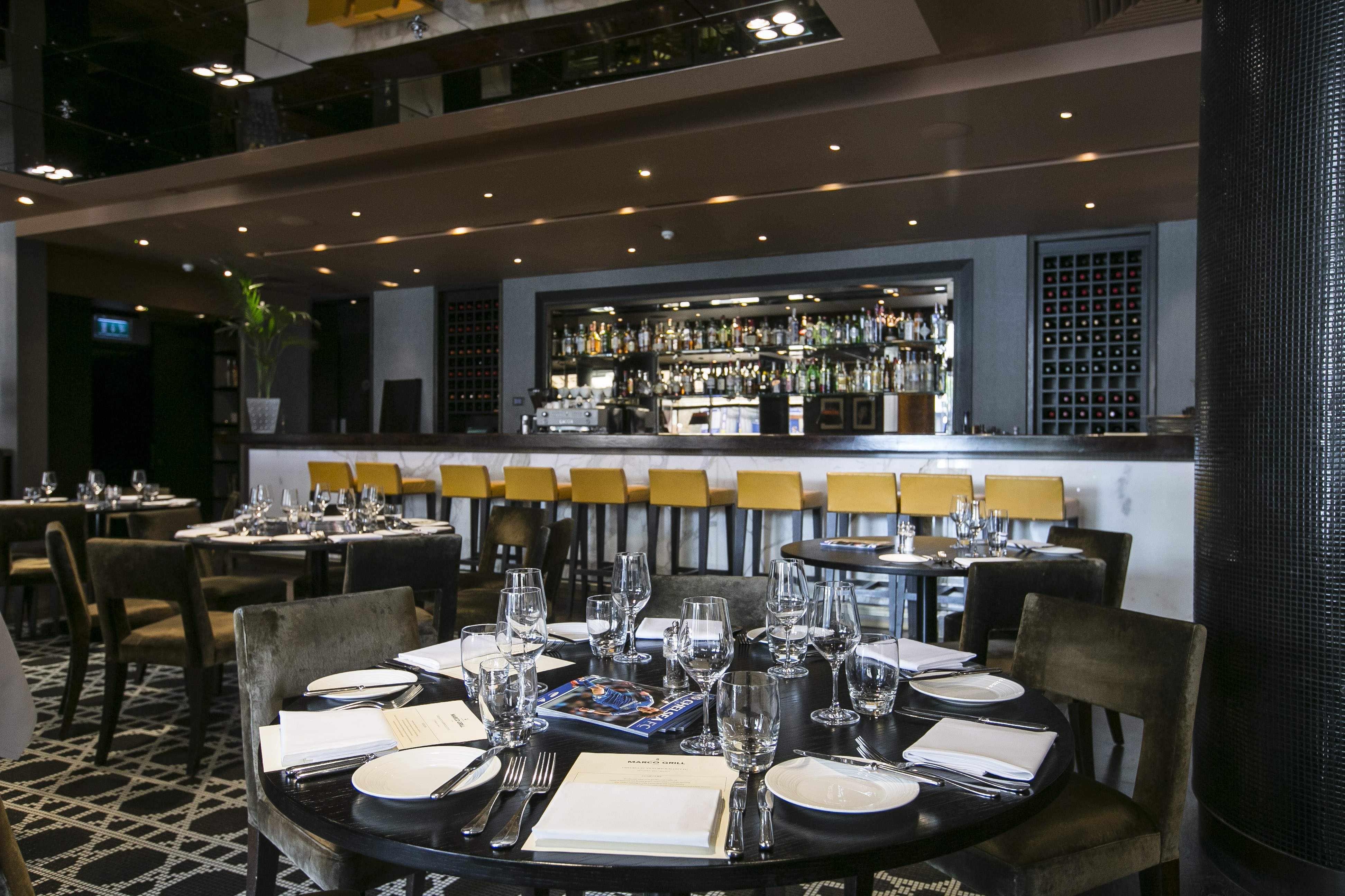 Elegant dining space at Chelsea FC's 1905 Club, perfect for corporate events and gatherings.