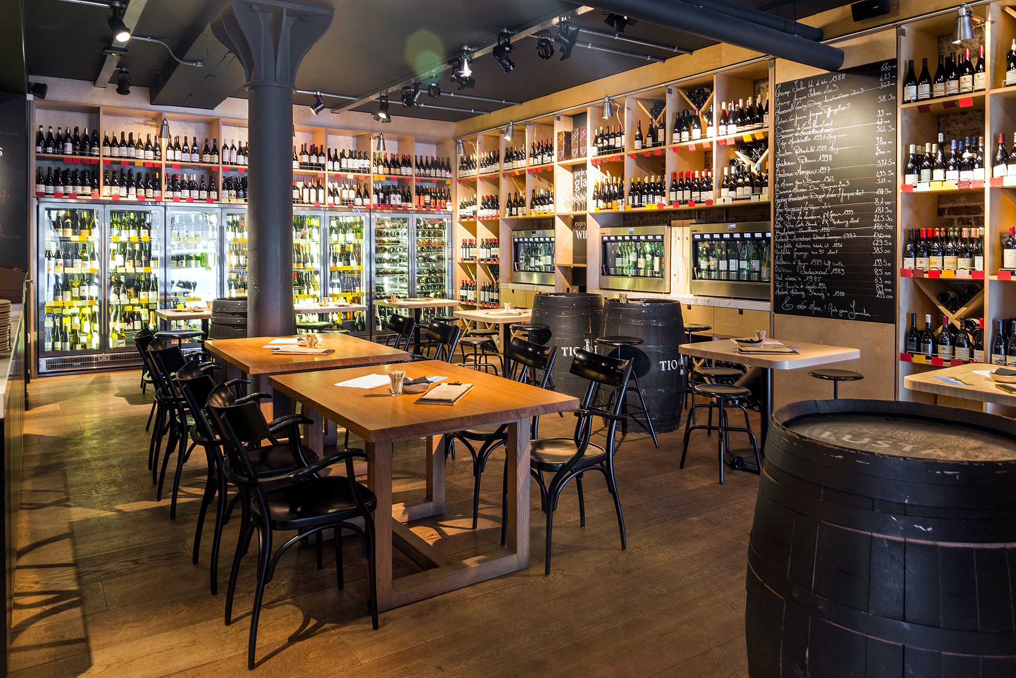 Stylish wine bar with rustic charm, perfect for corporate events and private tastings.