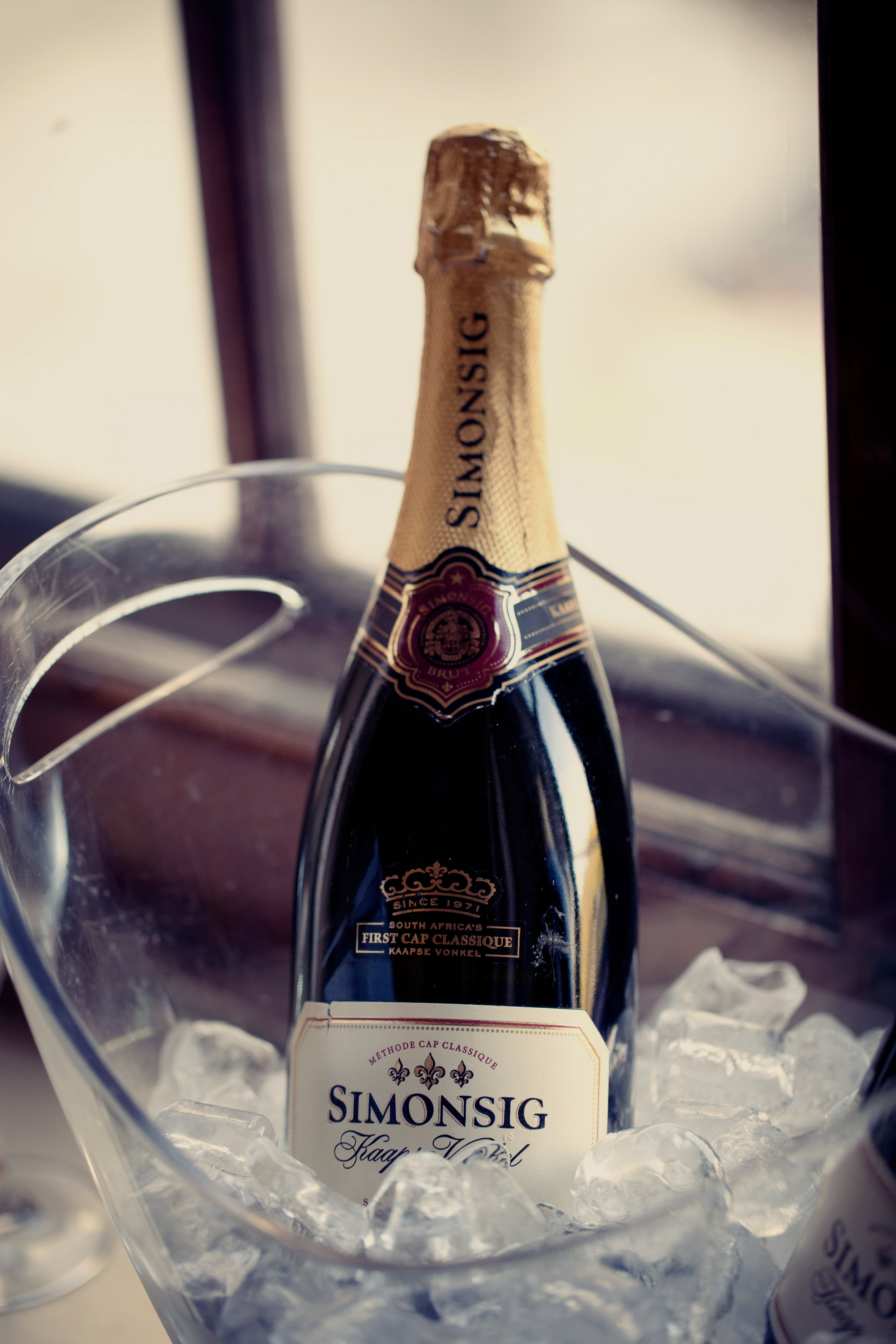 Champagne bottle in Sopwith Room, ideal for corporate events and celebrations.