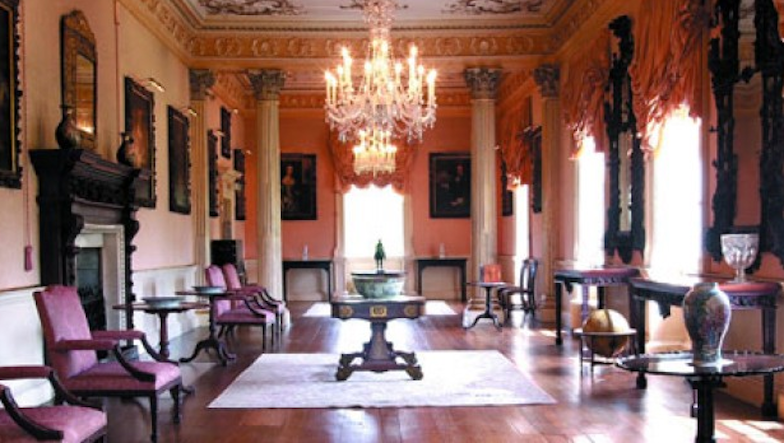 Elegant Long Gallery in Hagley Hall, ideal for upscale events and receptions.
