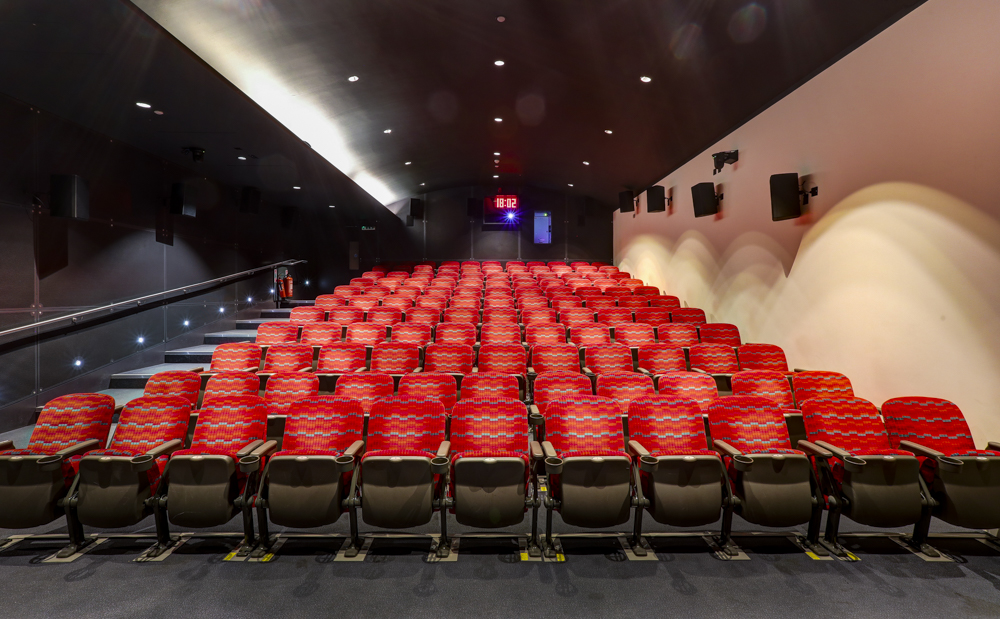 Cubic Theatre at London Transport Museum with tiered seating for events and screenings.