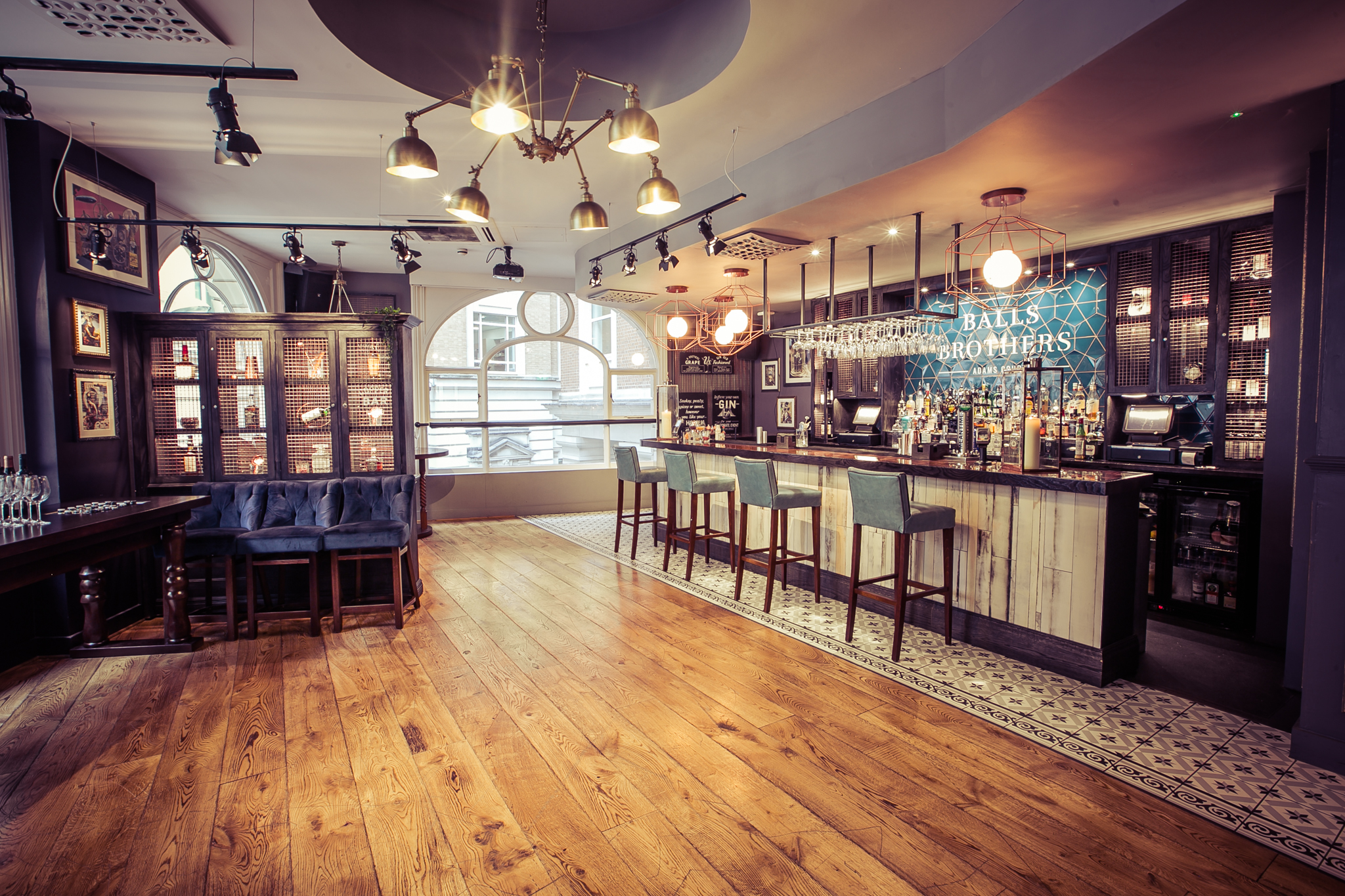 Stylish Copper Bar venue with warm lighting, perfect for networking events.
