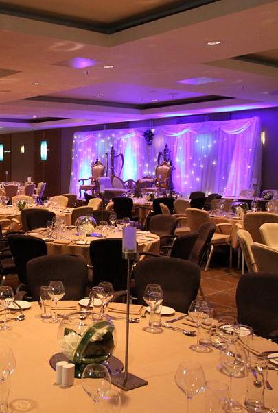 Quayside suite banquet hall at Hilton London, elegant decor for weddings and galas.