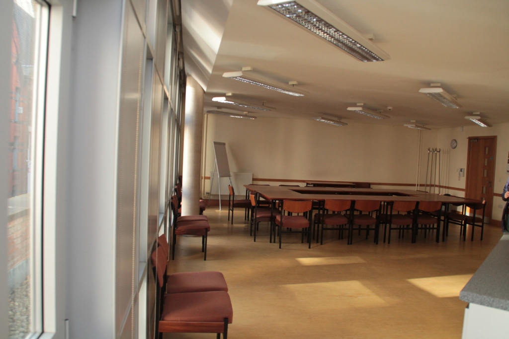 Spacious Liverpool Quaker Meeting House lecture room for workshops and corporate meetings.