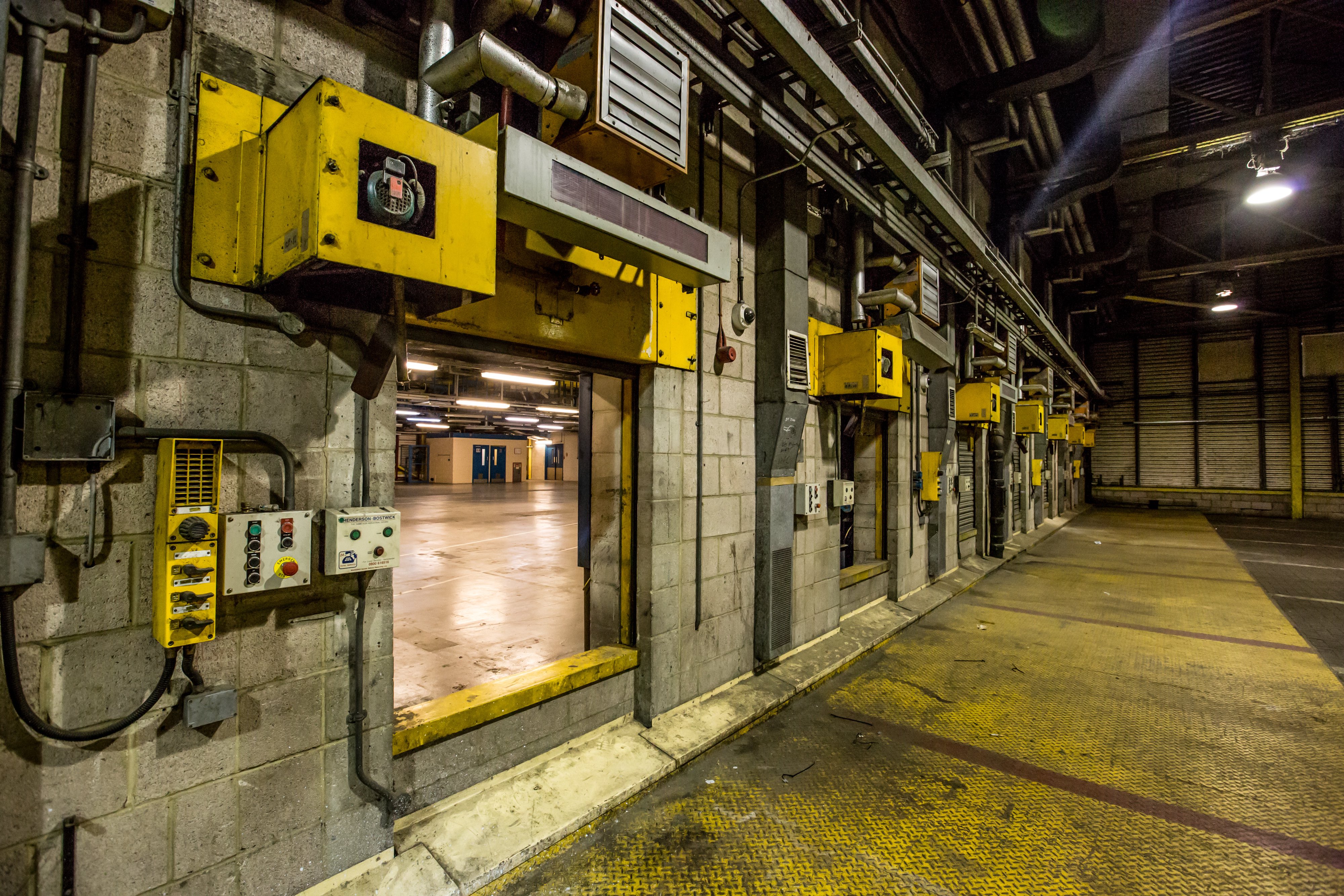 Spacious loading dock at Vanway, Printworks London for efficient event logistics.
