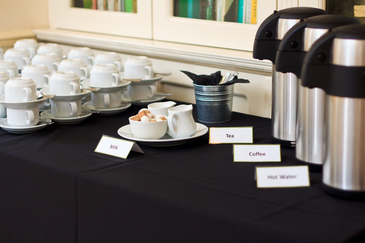 Presidential Suite refreshment station at The London Irish Centre for networking events.