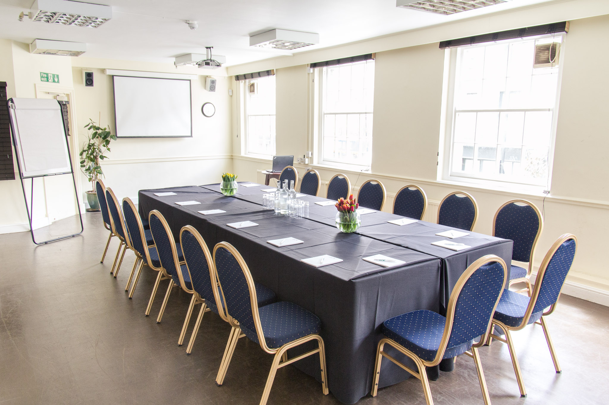 Tom Buglar Room at London Irish Centre, set for professional meetings and presentations.