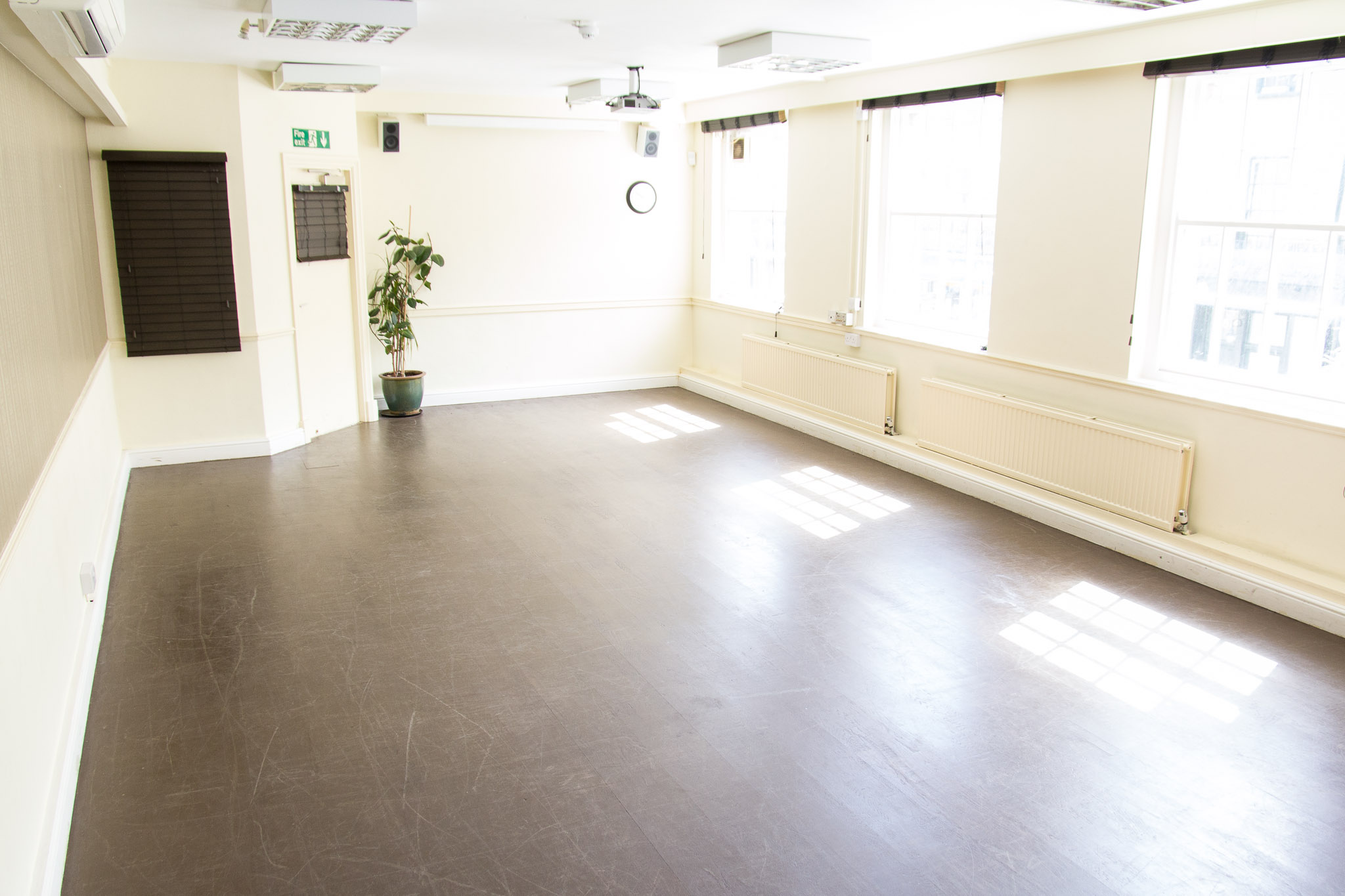 Tom Buglar Room at London Irish Centre, bright meeting space for workshops and gatherings.