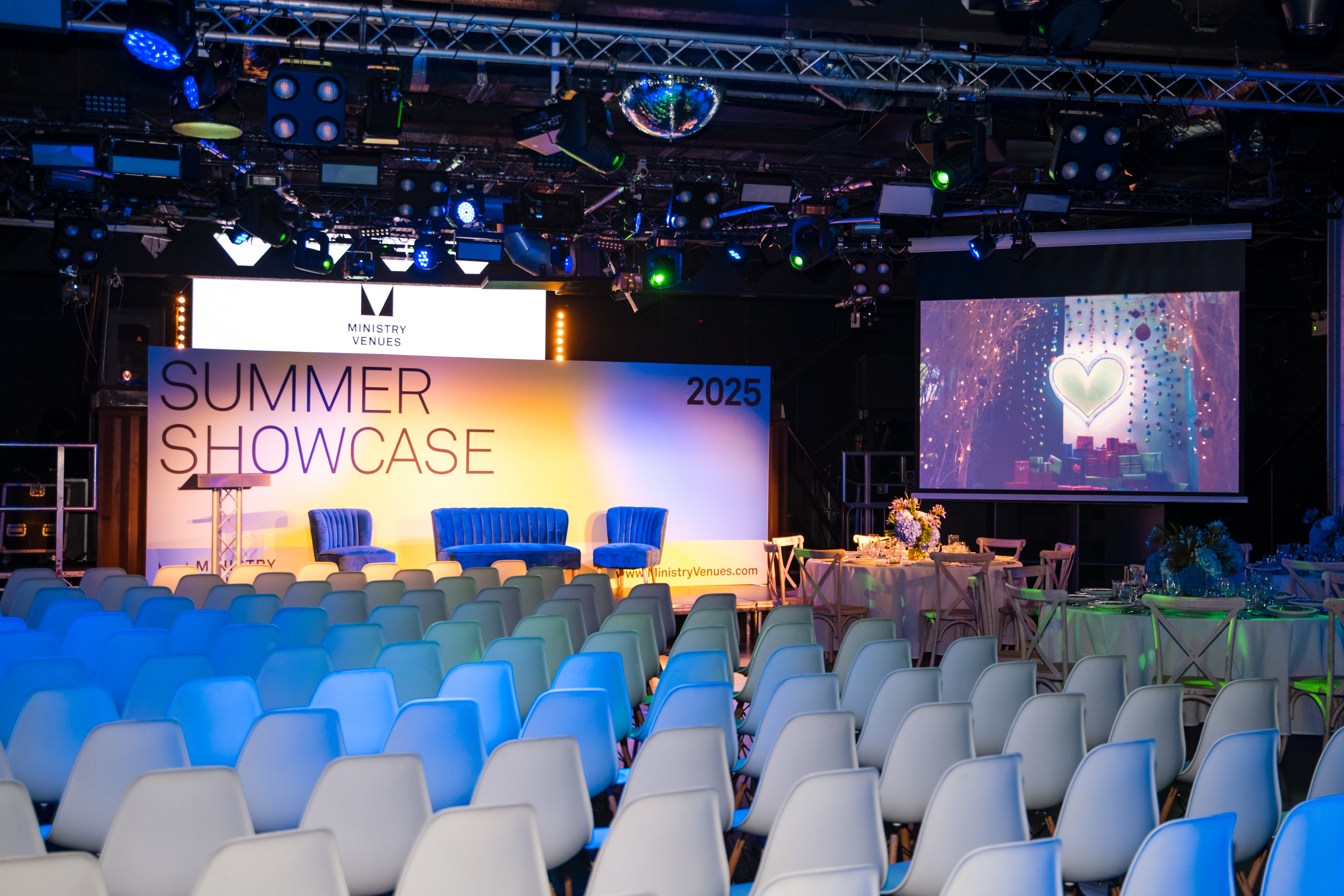 Ministry of Sound stage, Summer Showcase 2025 event, lounge, presentation
