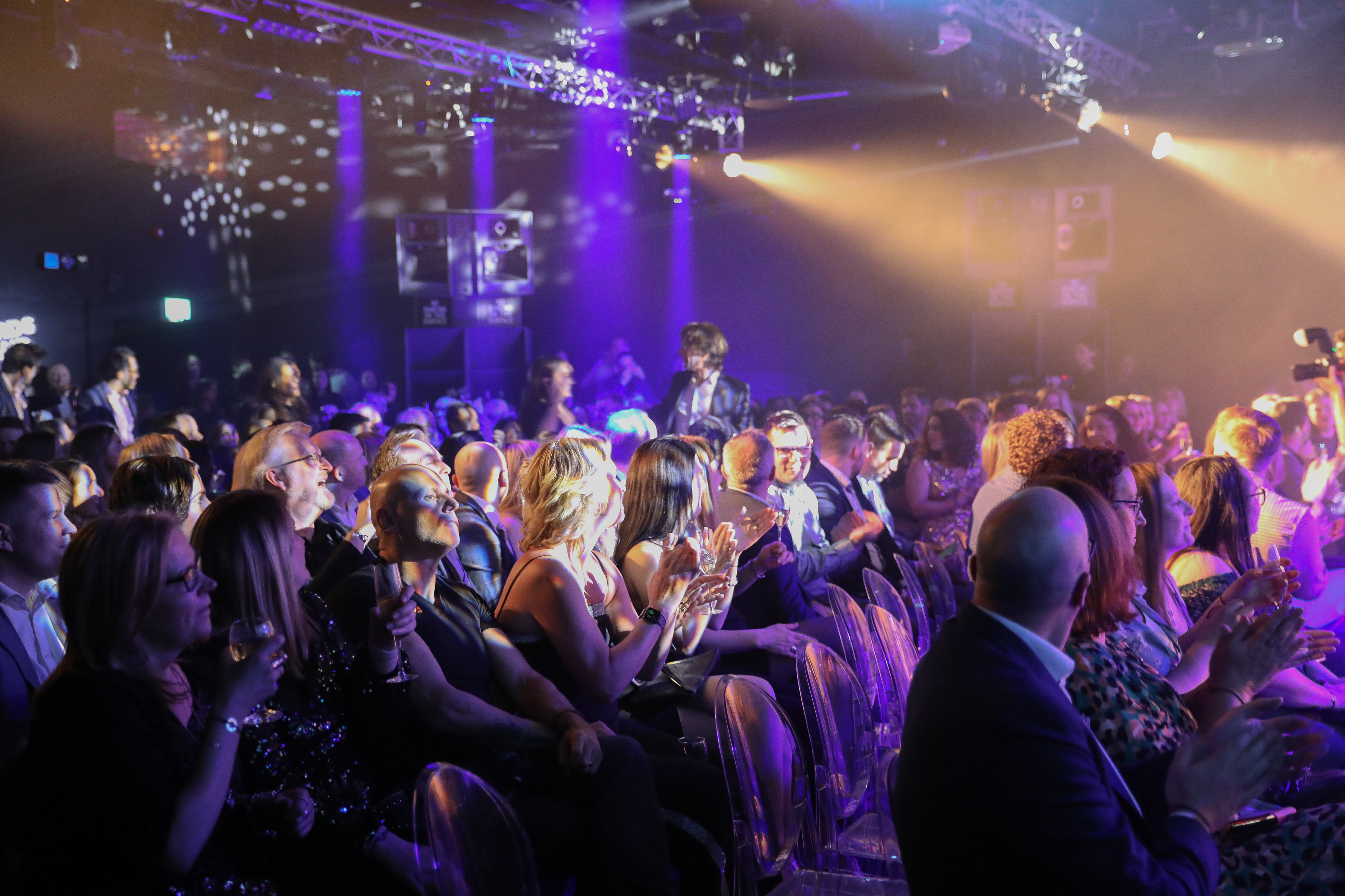 Vibrant audience at The Box, Ministry of Sound, for an engaging live event experience.