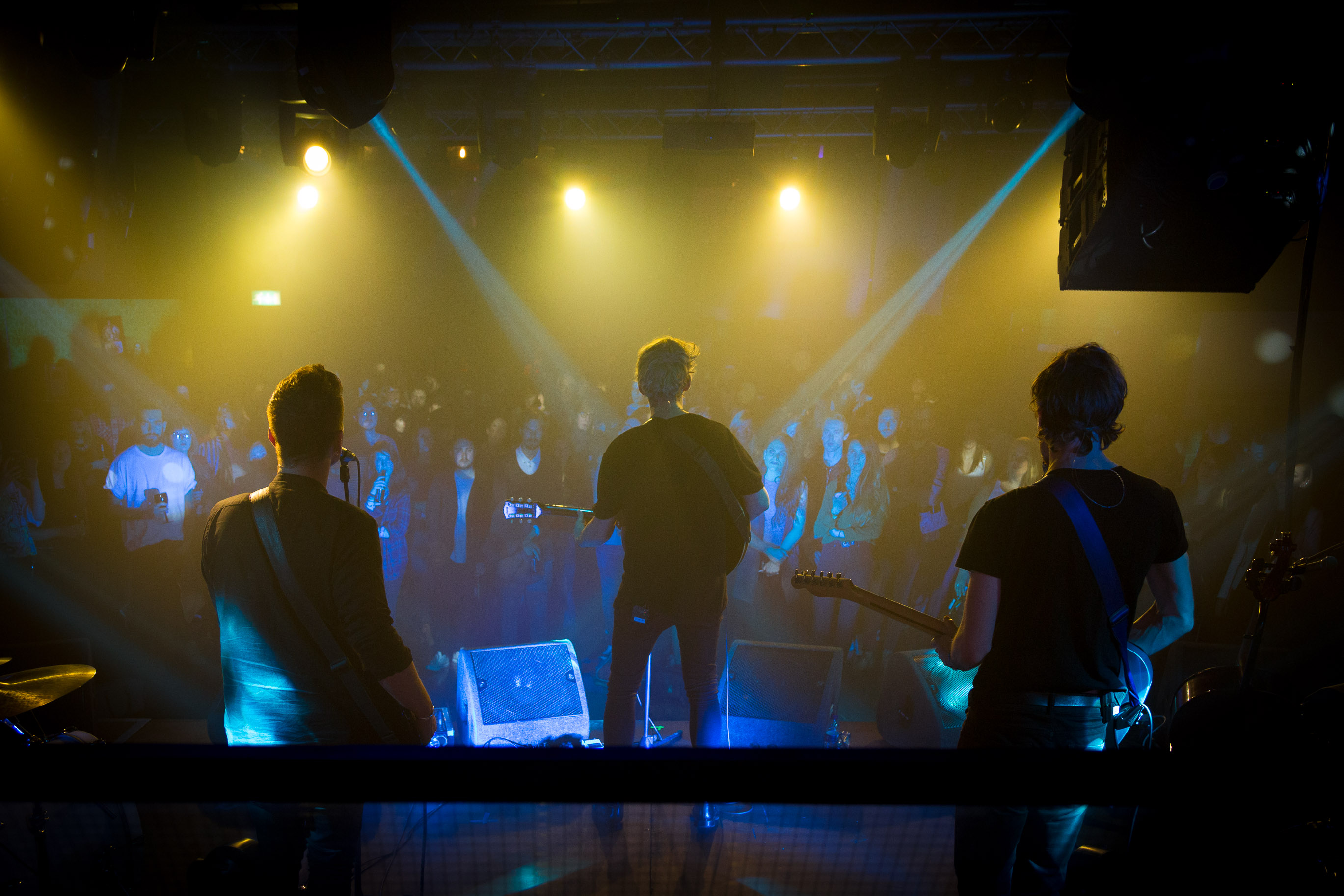 Live music event at The Box, Ministry of Sound with vibrant lighting and engaged audience.
