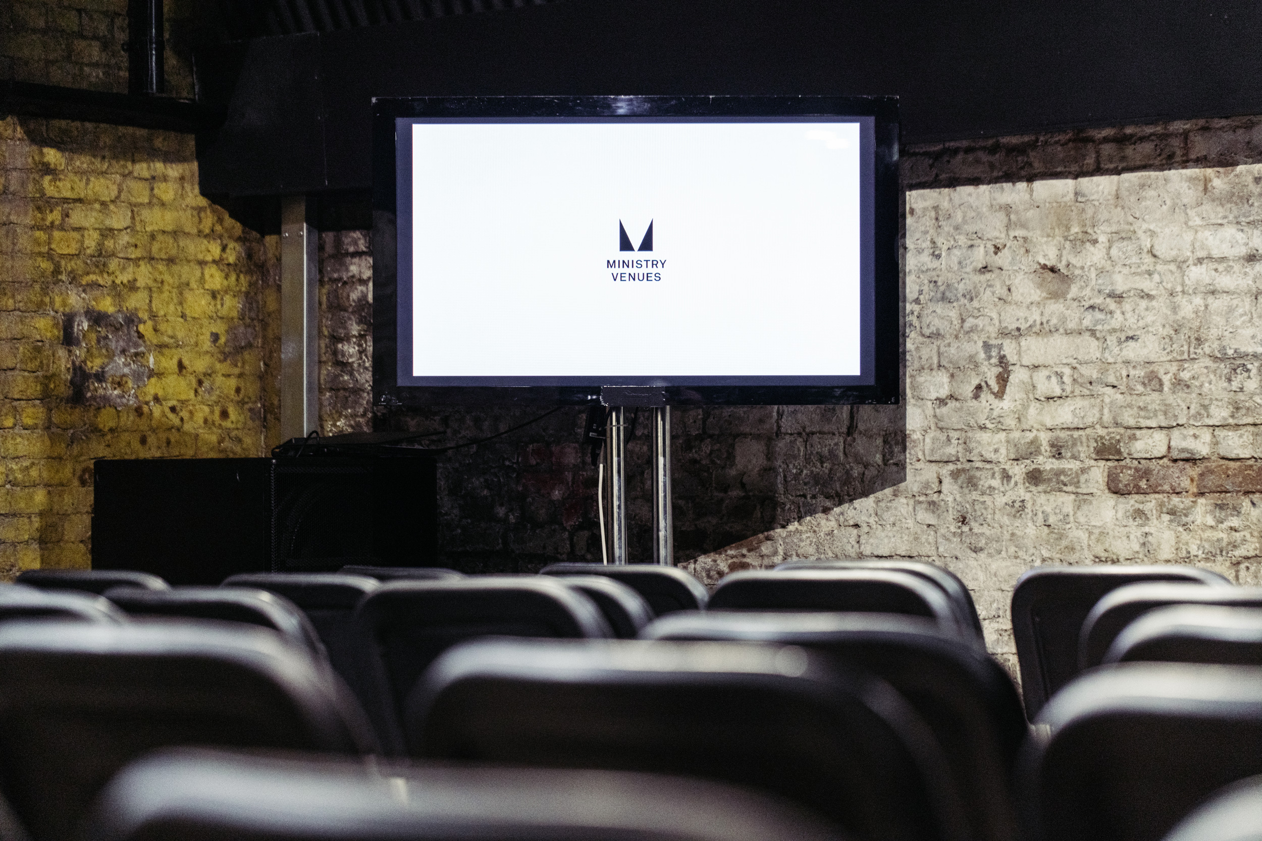 Sleek presentation setup in The Baby Box, Ministry of Sound for engaging workshops.