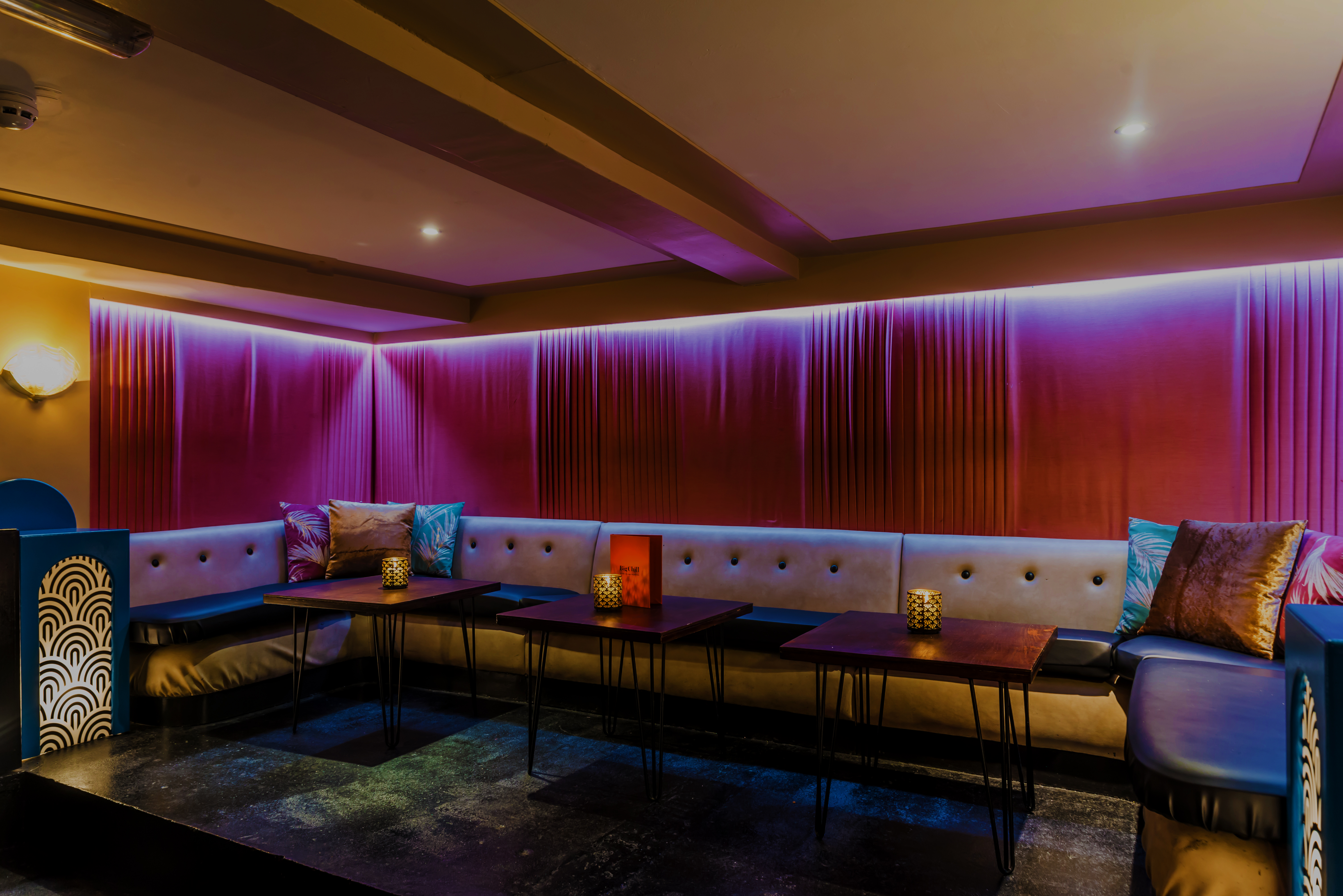 Stylish lounge with plush seating for networking events at The Big Chill.