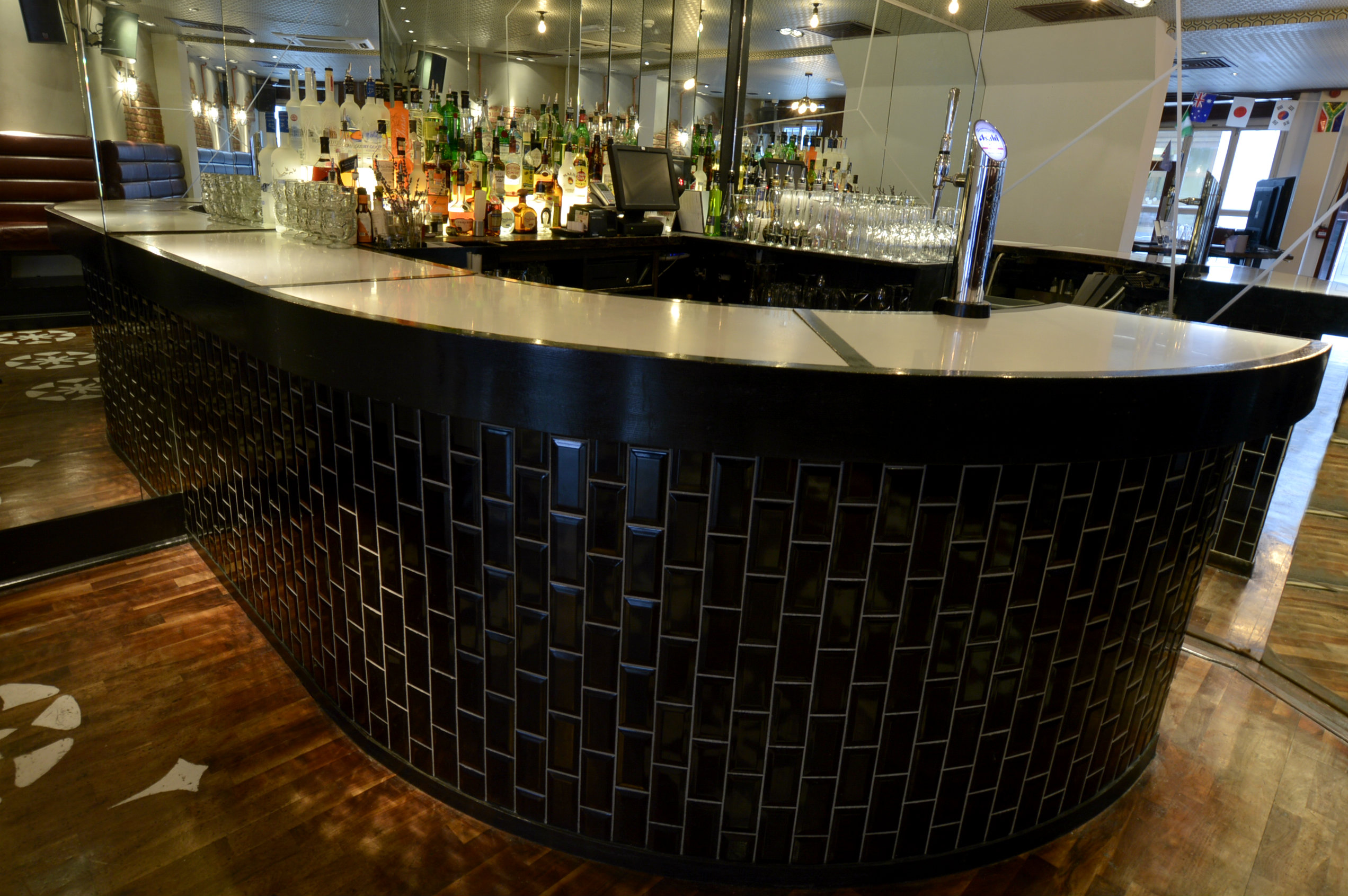 Sleek private room bar setup, ideal for events and cocktail receptions in St Paul’s.