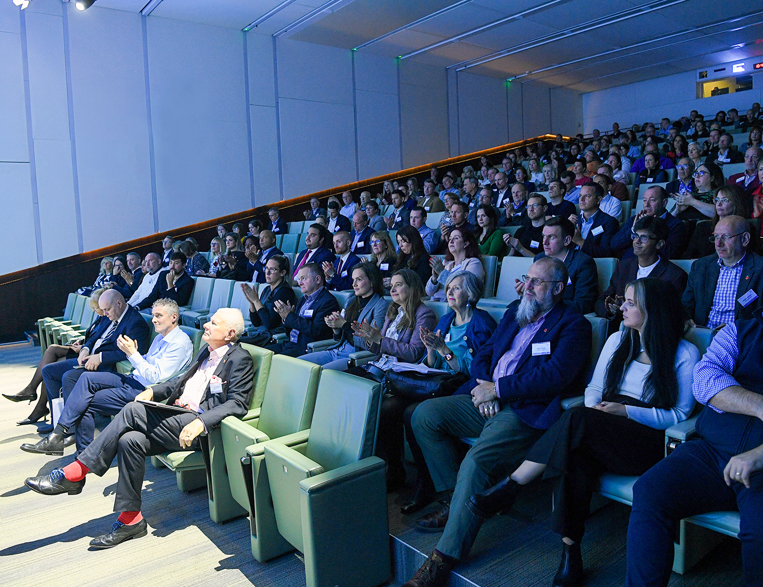 Modern auditorium at 30 Euston Square during a successful conference event.