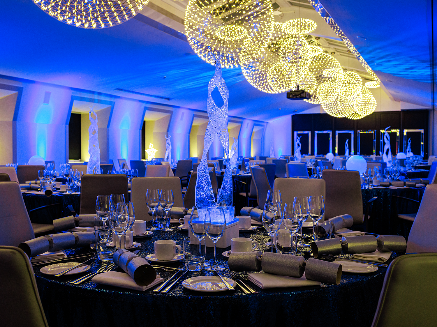 Elegant dinner setup in State Rooms, 30 Euston Square for corporate events.