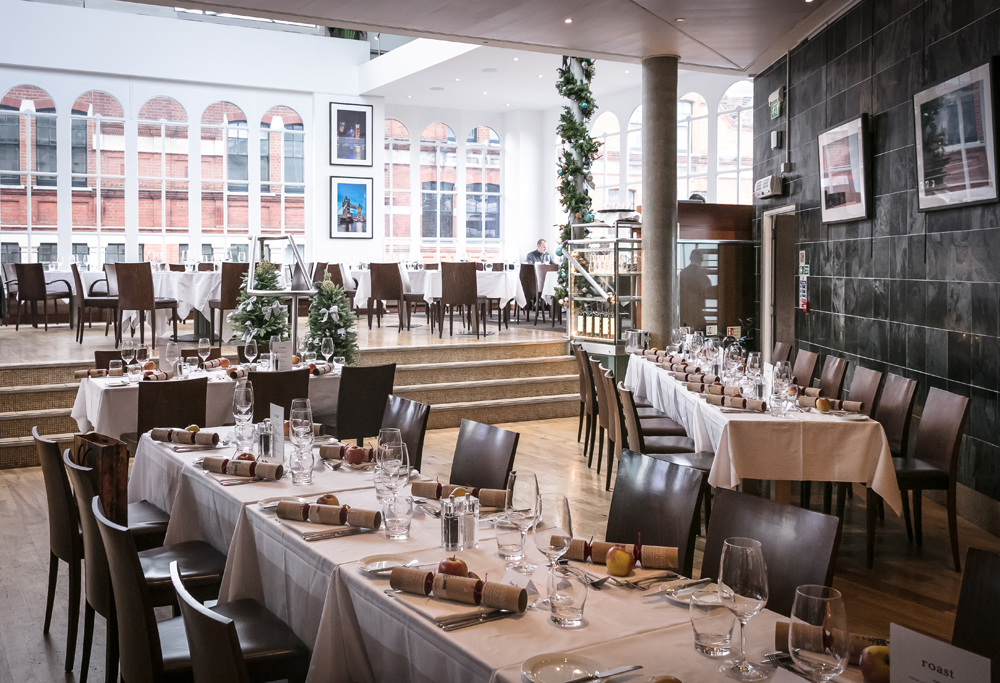 Elegant dining space at Roast Restaurant for corporate events and gatherings.