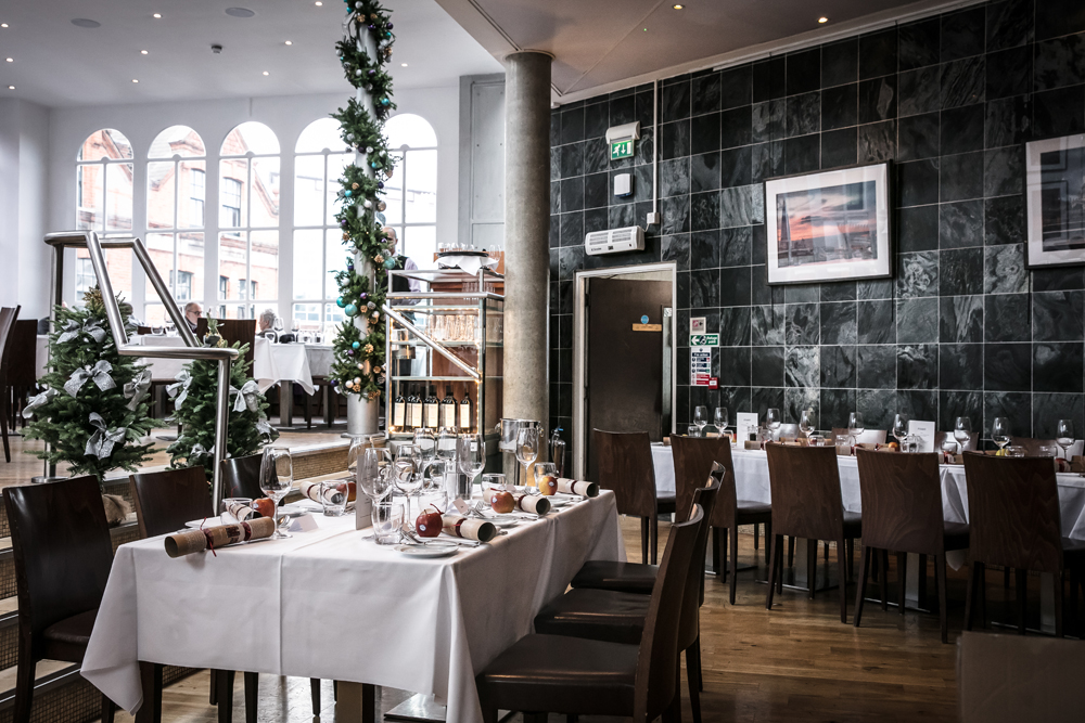 Elegant dining space at Roast Restaurant, perfect for corporate events and holiday parties.