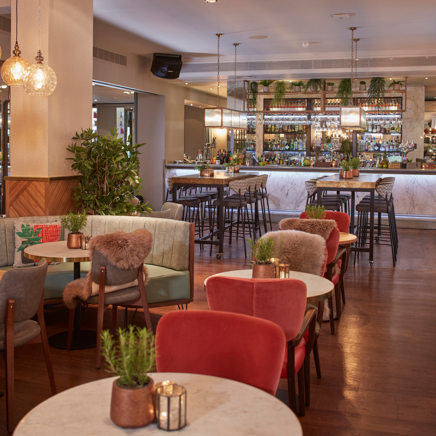 Stylish Devonshire Terrace venue with plush seating for meetings and events.