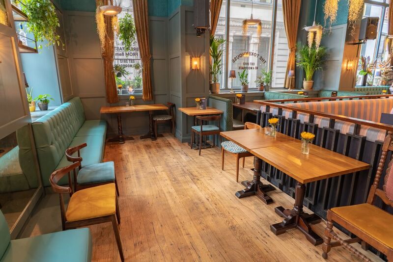 Stylish Main Bar at The Tokenhouse, perfect for intimate gatherings and casual dining.