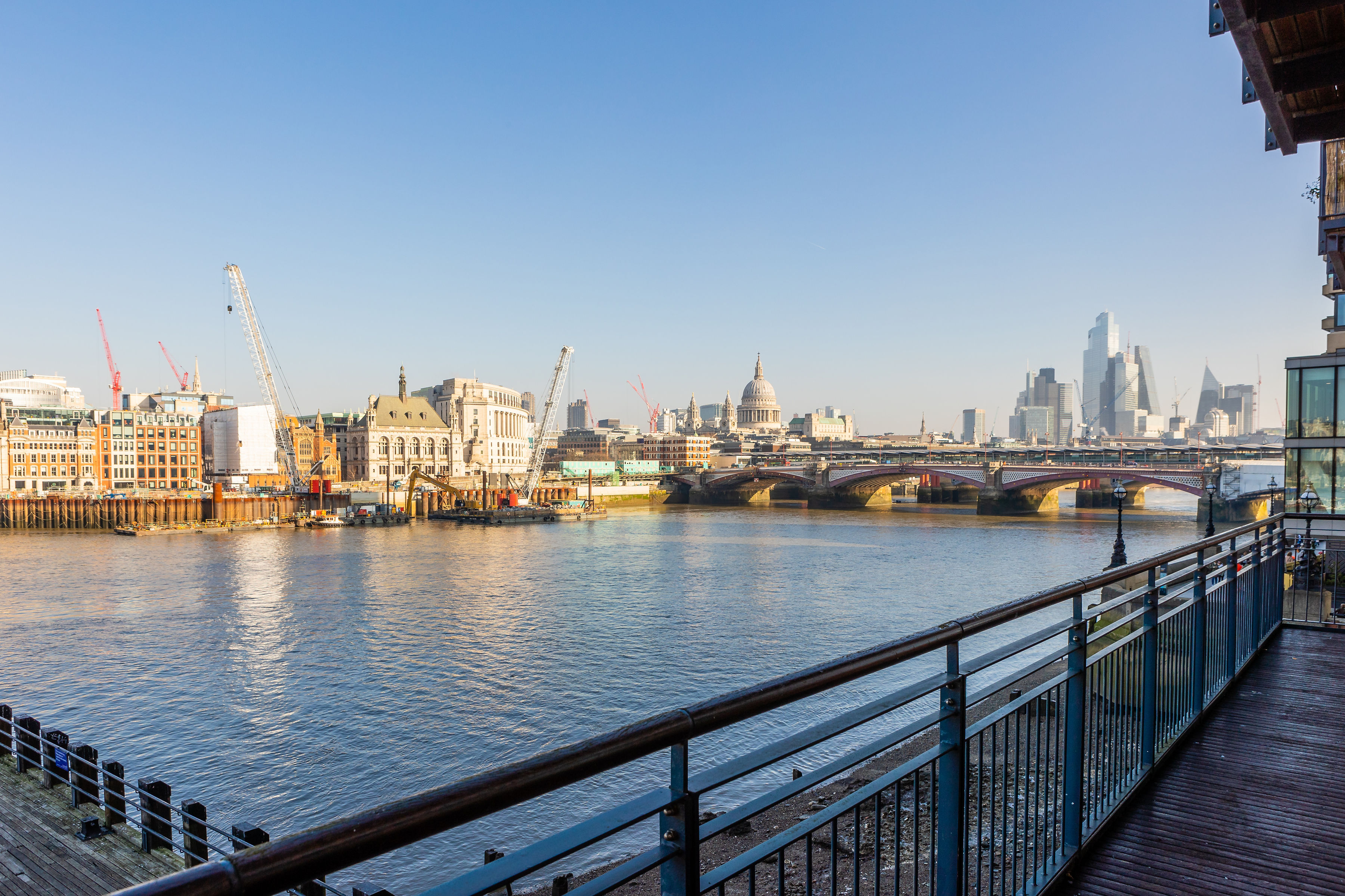 Riverside venue OXO2 with St. Paul's Cathedral, ideal for outdoor events and receptions.