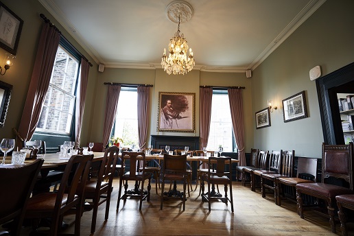 Romney Room at The Holly Bush: elegant meeting space with chandelier for corporate events.