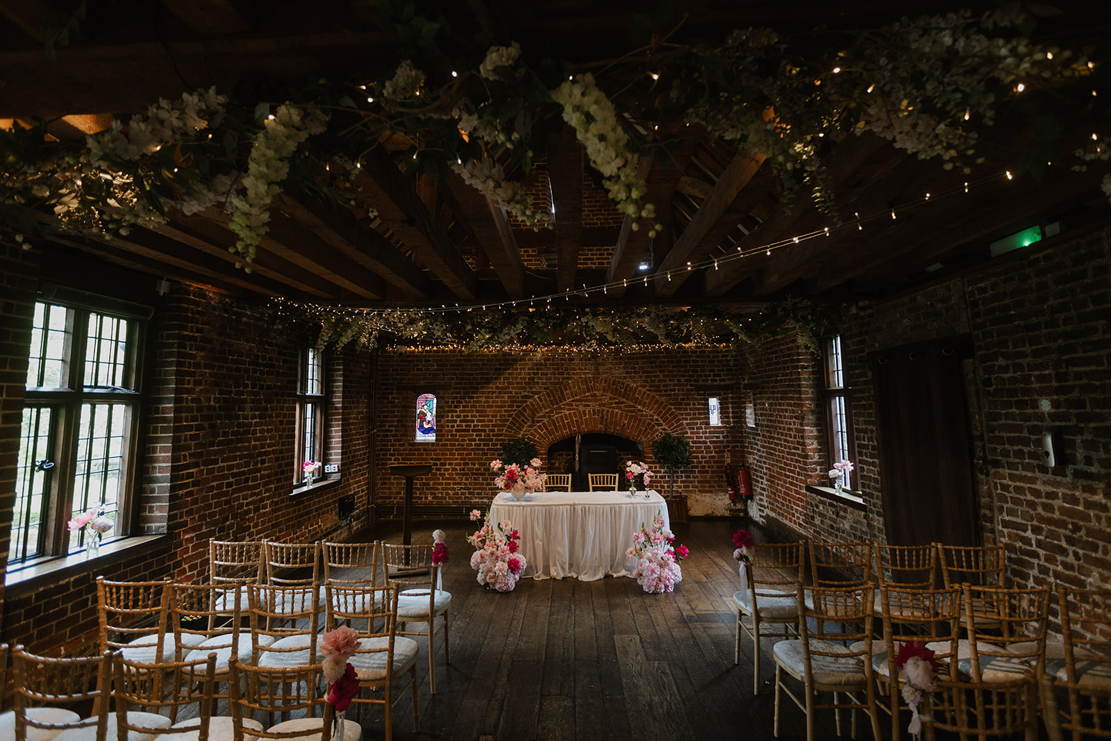 Whole Venue at Tudor Barn Eltham, rustic decor for elegant weddings and gatherings.
