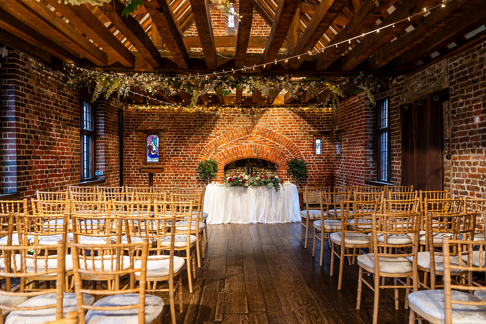 Whole Venue at Tudor Barn Eltham with rustic decor, ideal for weddings and intimate gatherings.