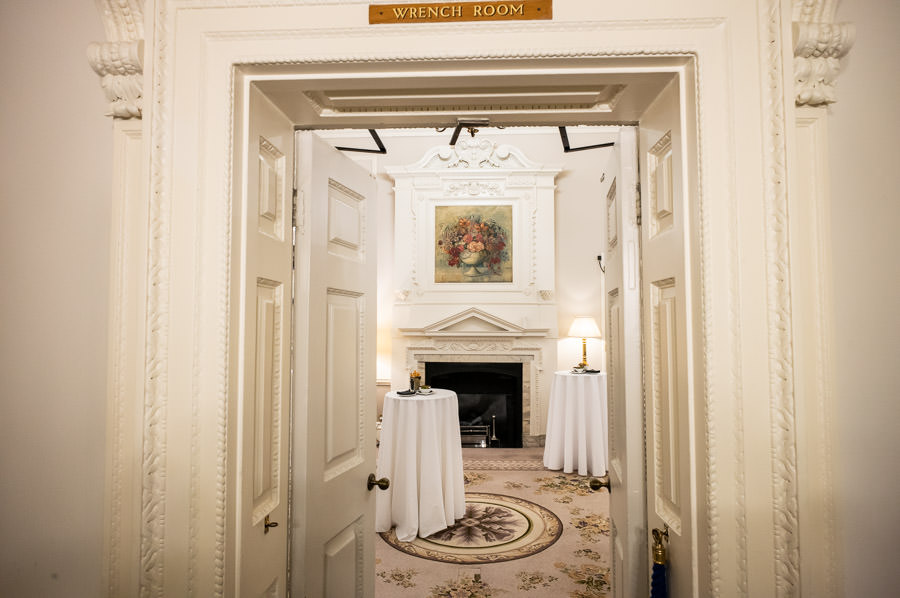 Wrench Room at Six Park Place: elegant meeting space with fireplace for upscale events.